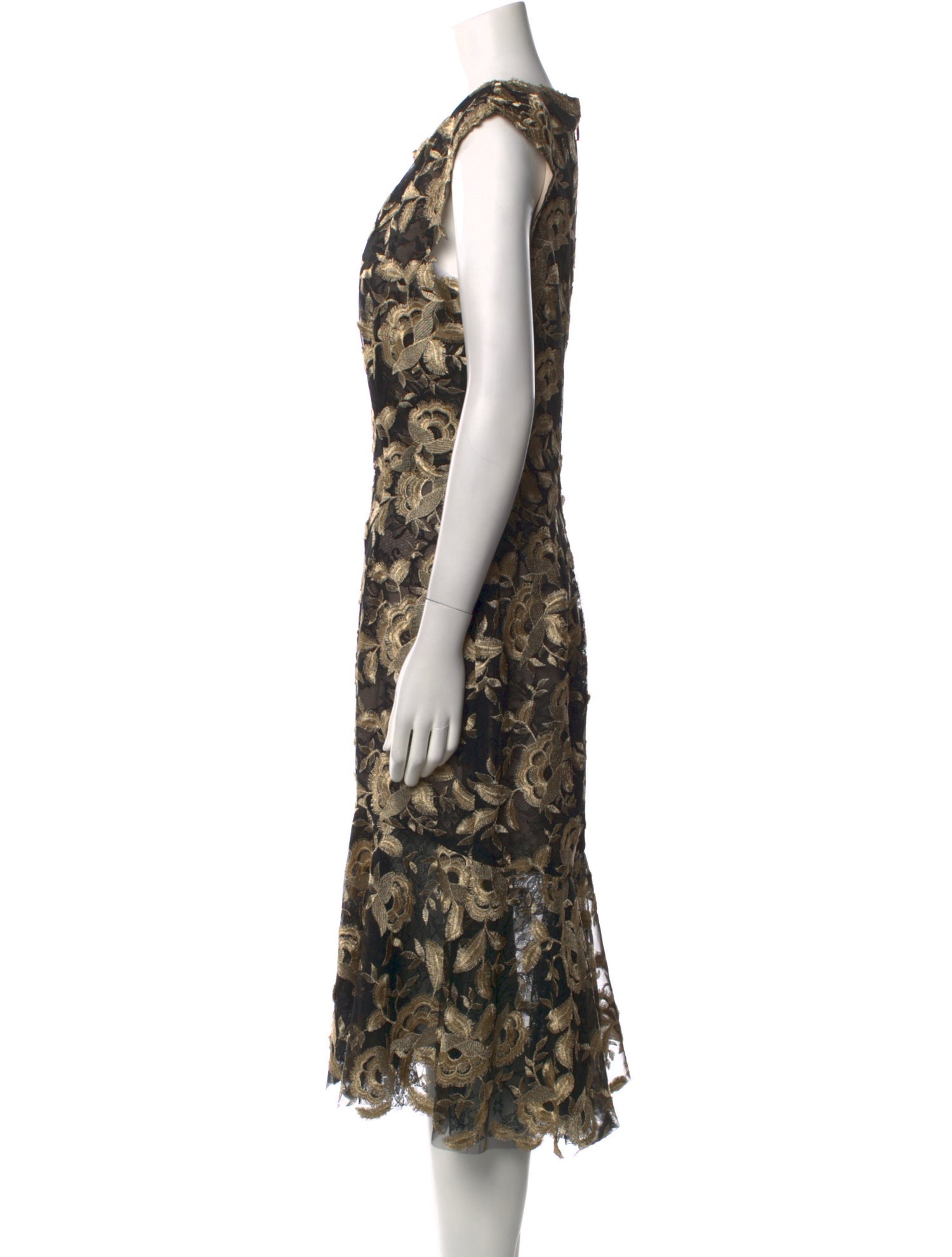 Monique Lhuillier Silk Midi Length Dress w/ Tags
