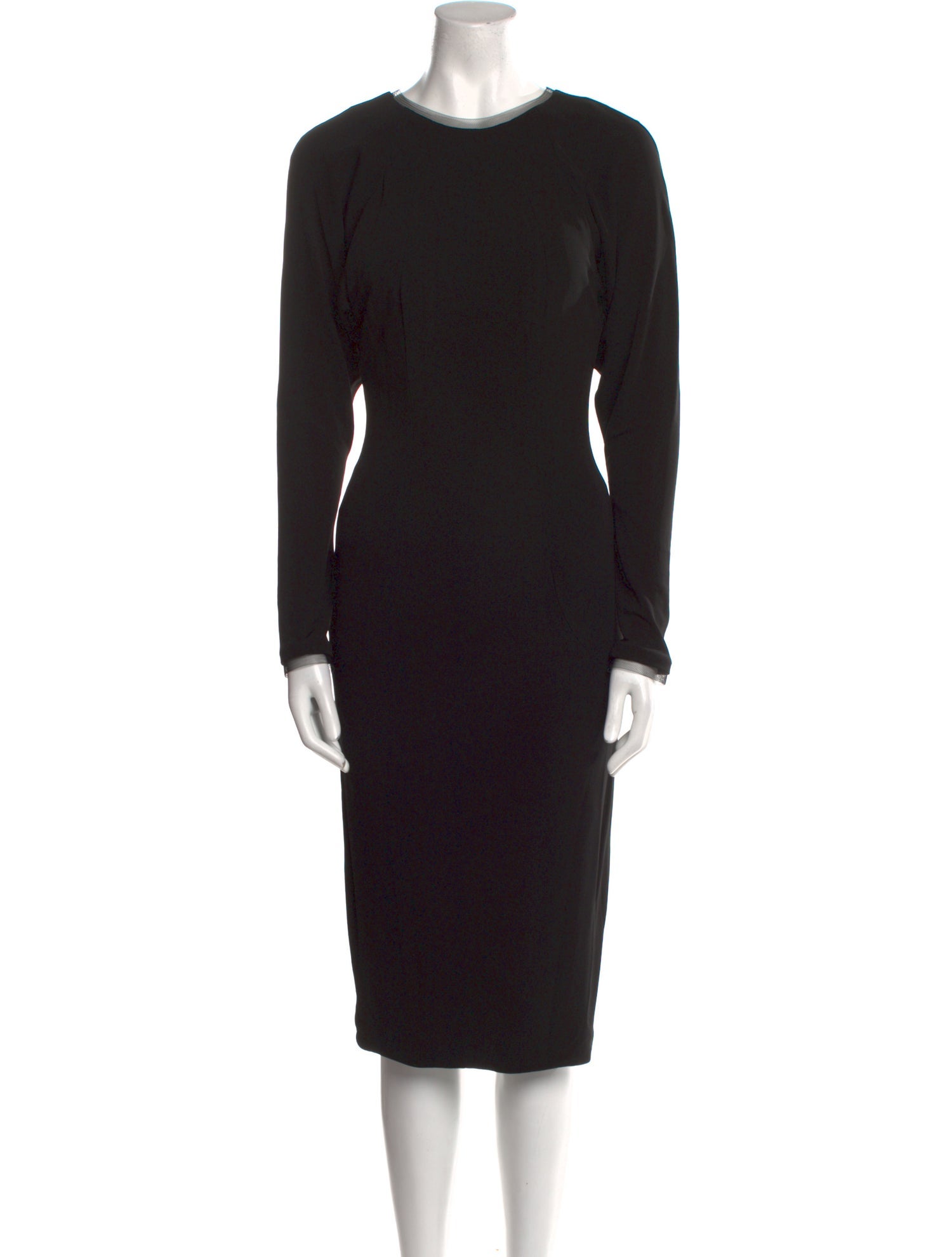 Monique Lhuillier Crew Neck Midi Length Dress