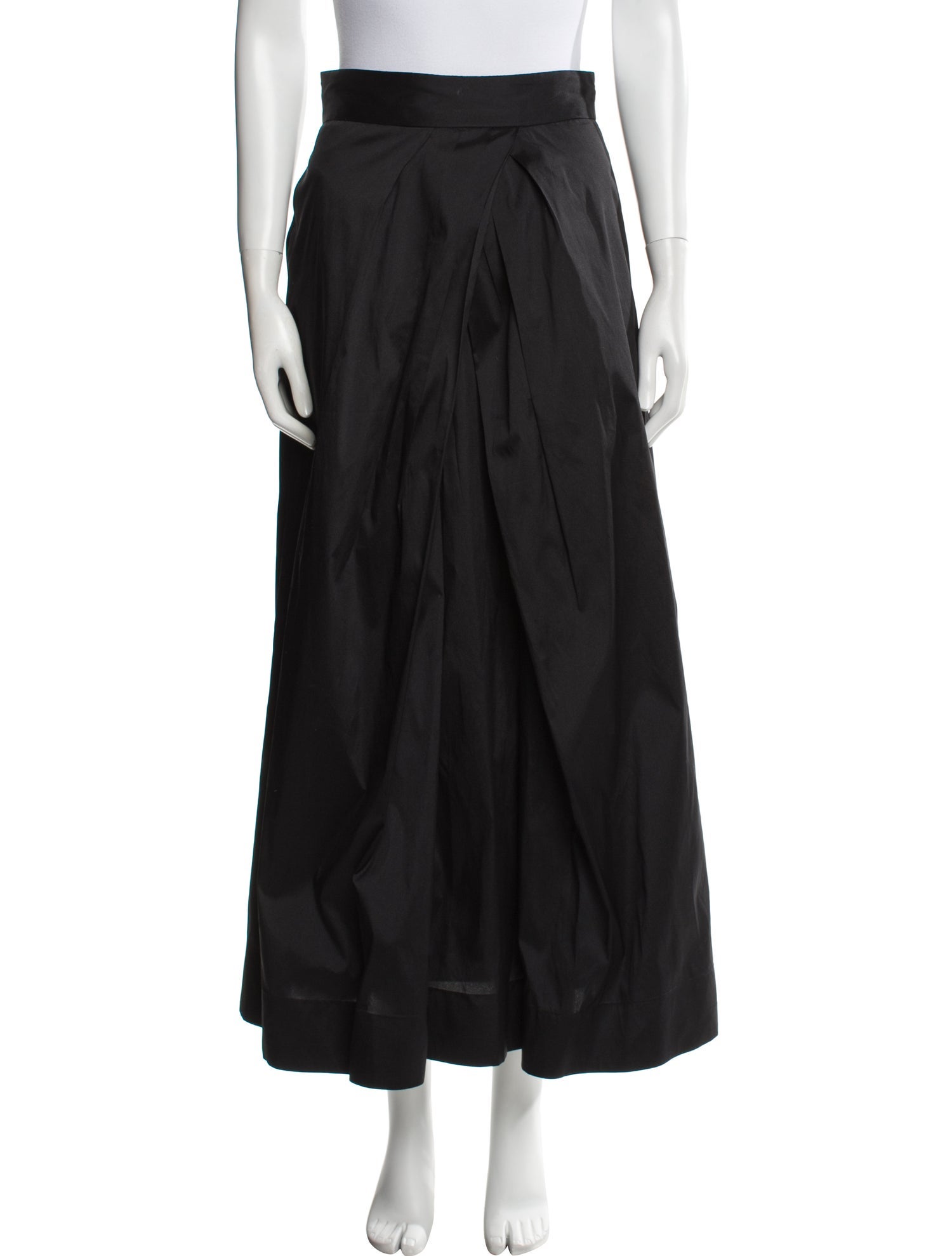 Monique Lhuillier Pleated Accents Long Skirt