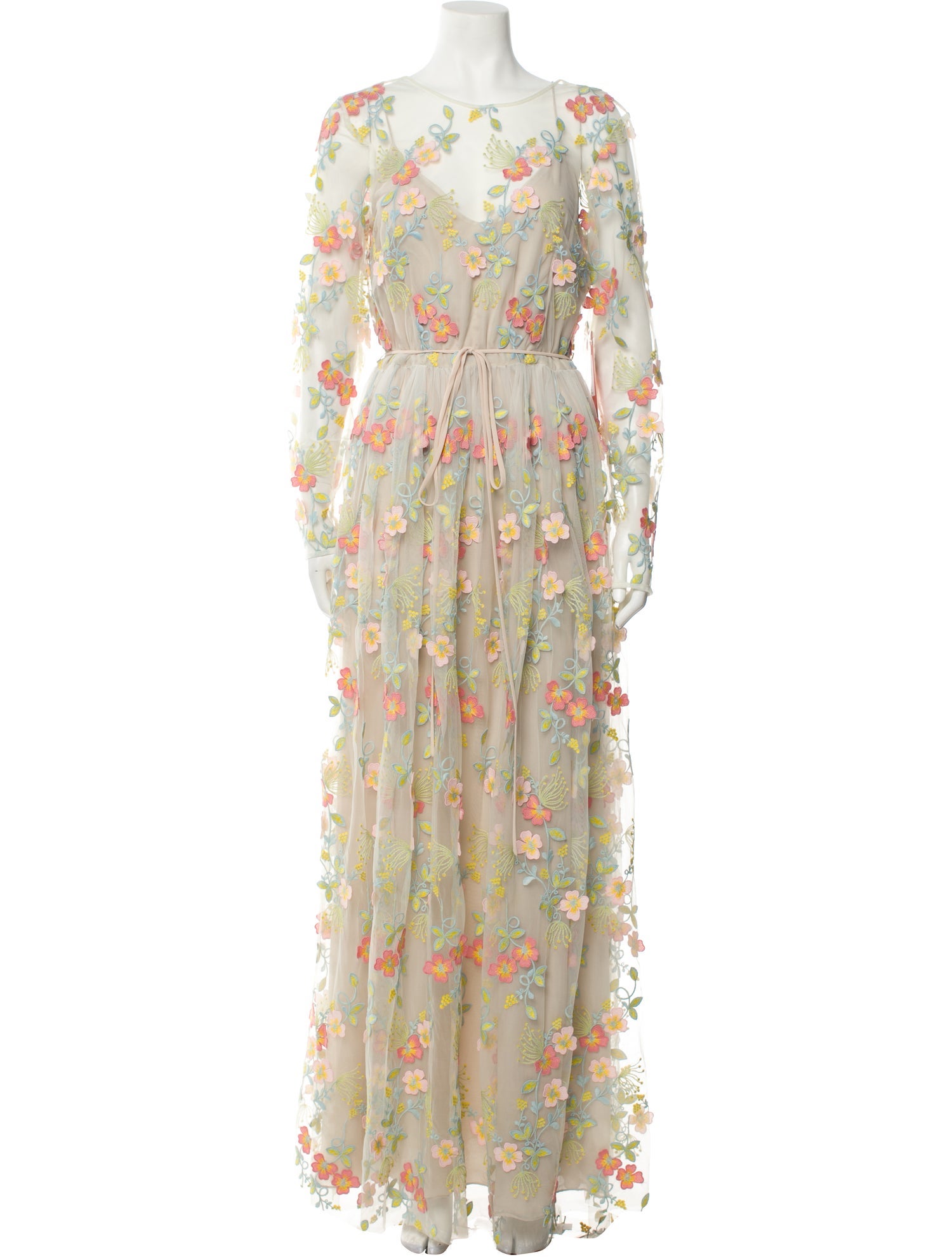 Monique Lhuillier Floral Print Long Dress w/ Tags