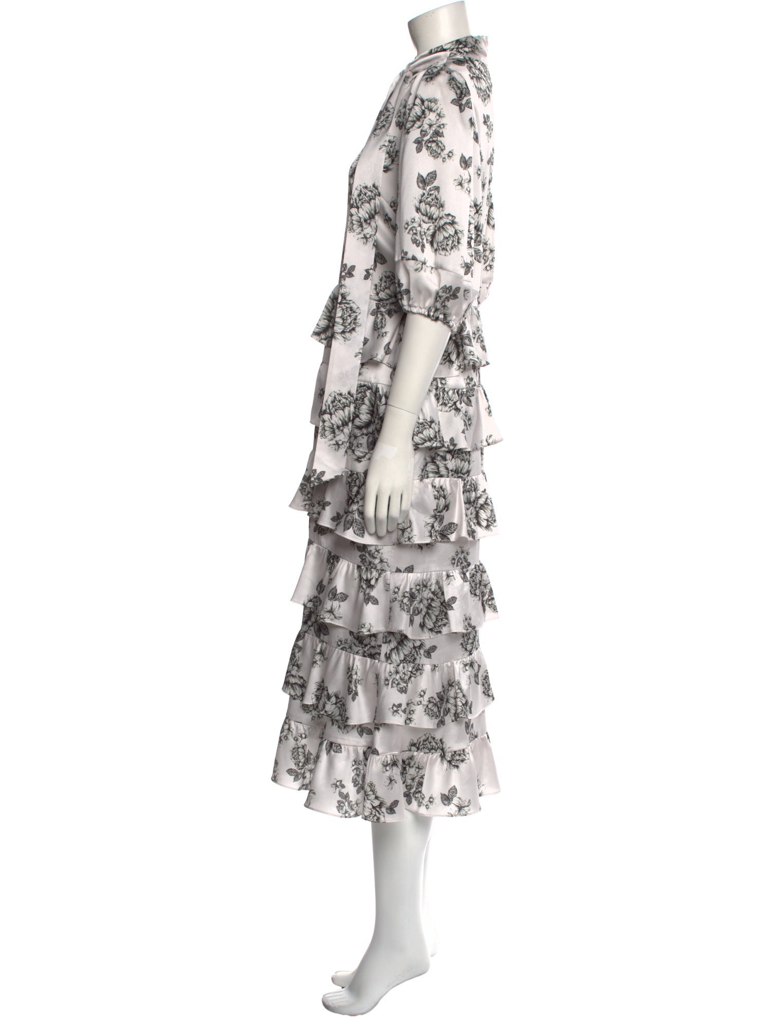 Monique Lhuillier Floral Print Long Dress