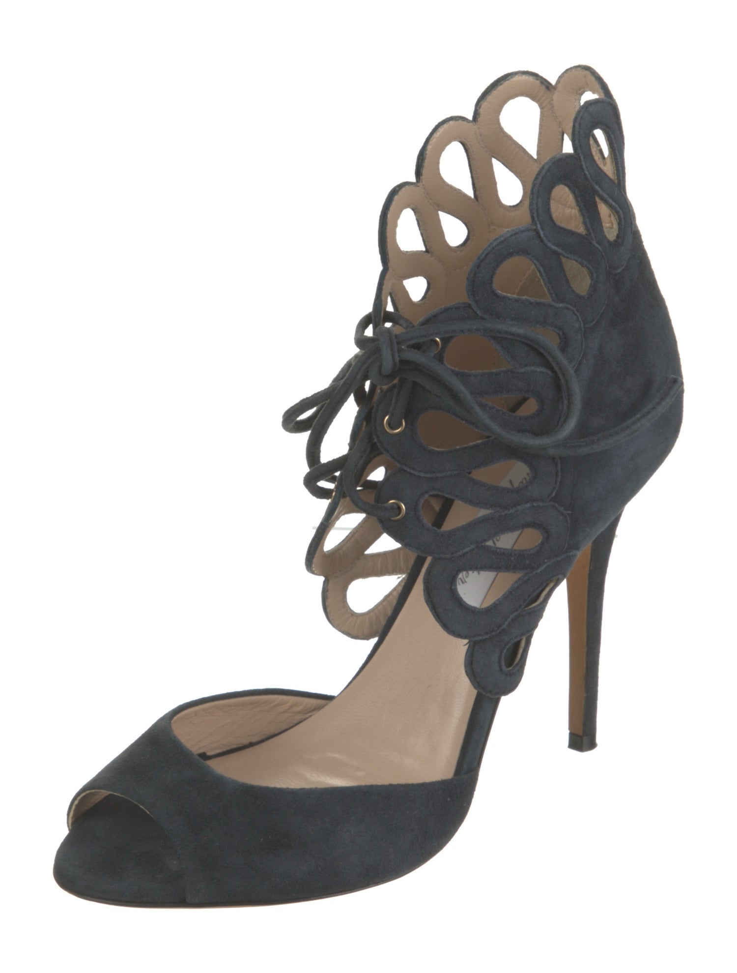Monique Lhuillier Suede D'Orsay Pumps