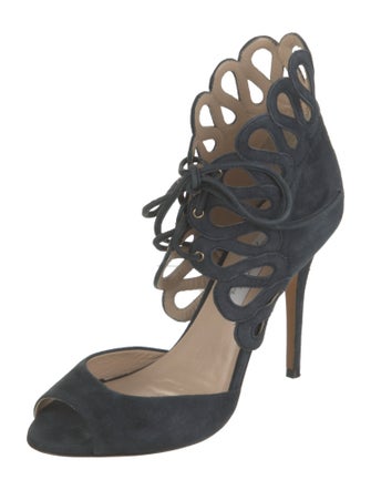 Monique Lhuillier Suede D'Orsay Pumps