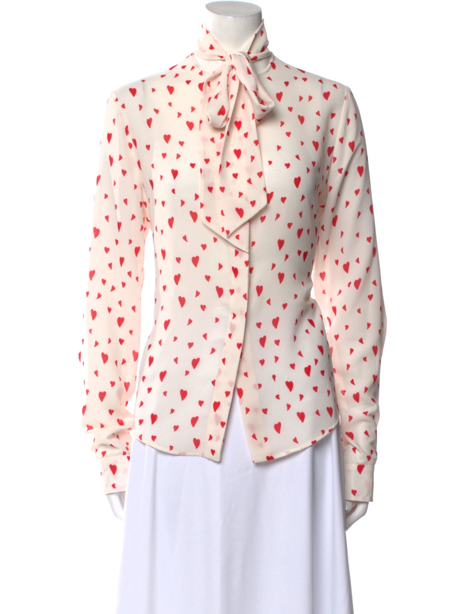 Monique Lhuillier Polka Dot Print Long Sleeve Button-Up Top