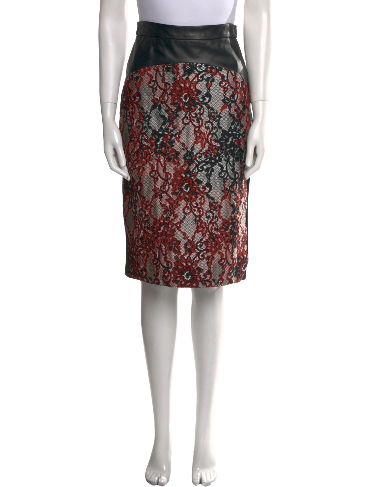 Monique Lhuillier Printed Knee-Length Skirt