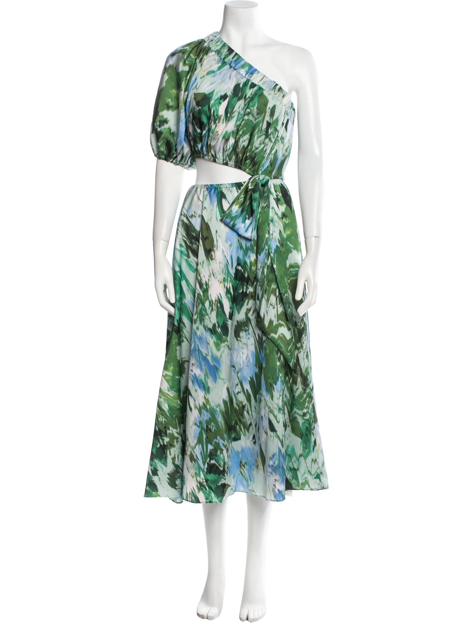 Monique Lhuillier Printed Midi Length Dress