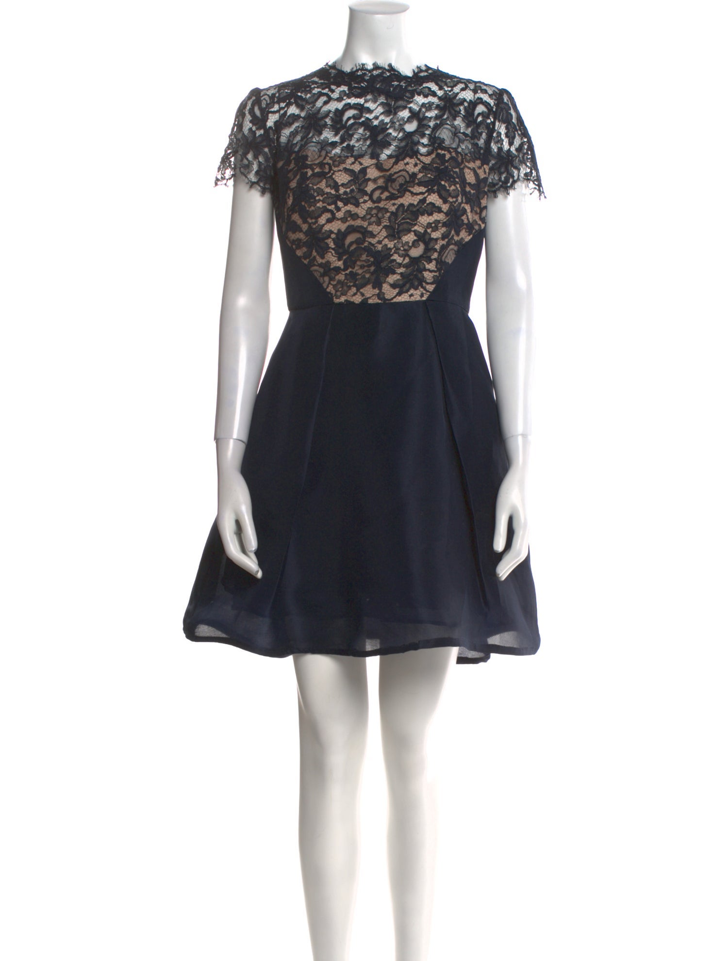 Monique Lhuillier Lace Pattern Mini Dress