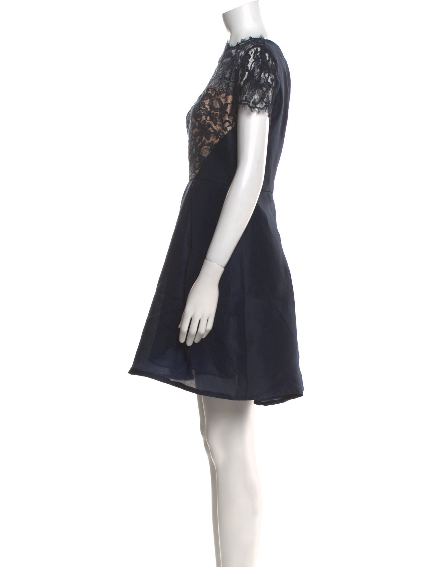 Monique Lhuillier Lace Pattern Mini Dress