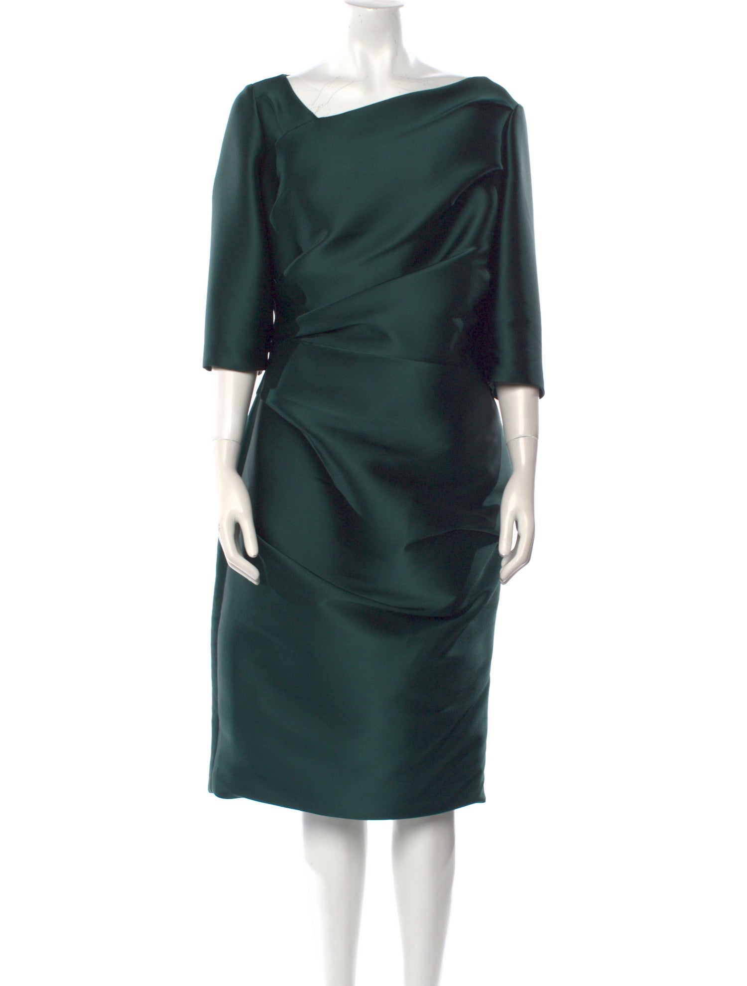 Monique Lhuillier One-Shoulder Midi Length Dress