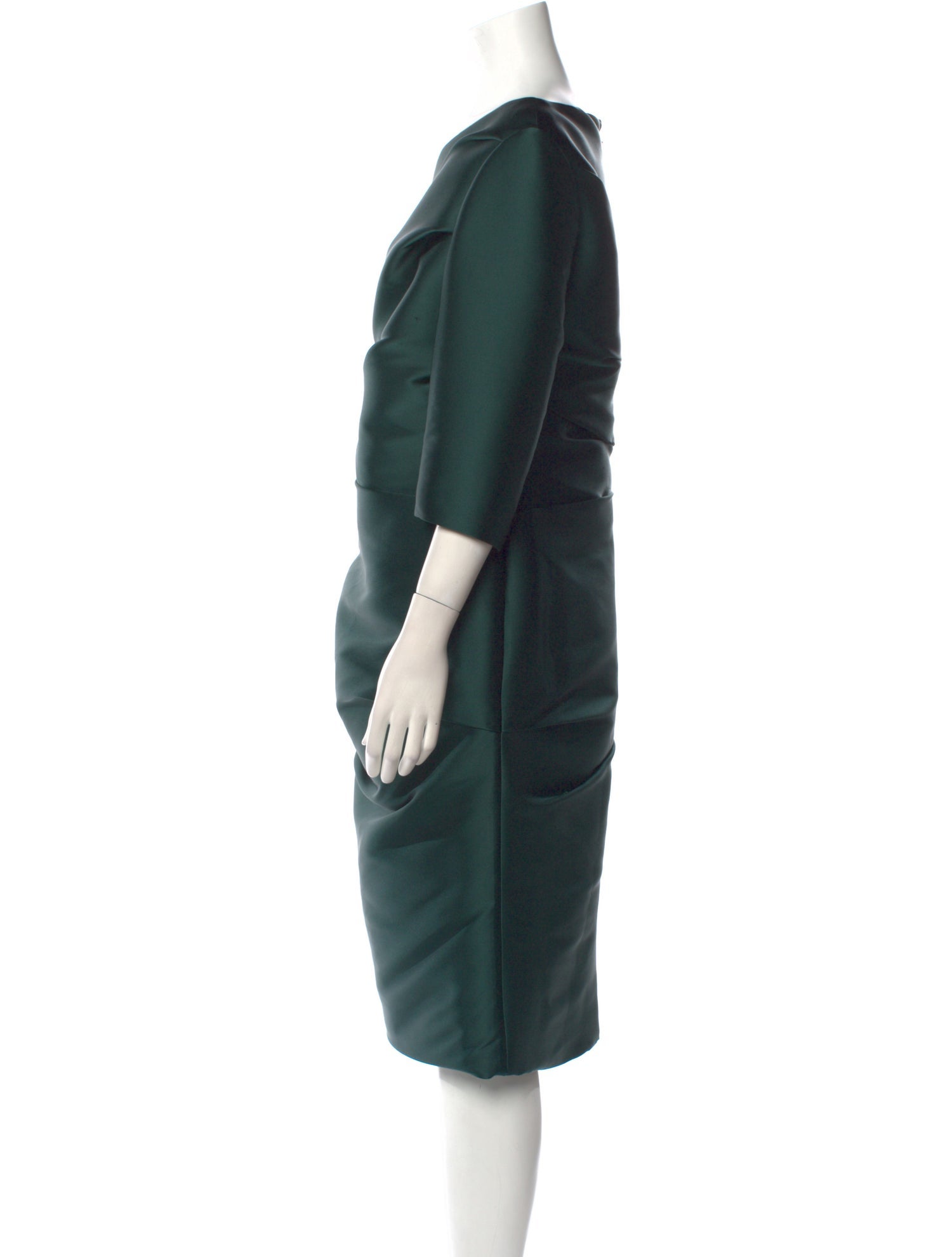 Monique Lhuillier One-Shoulder Midi Length Dress