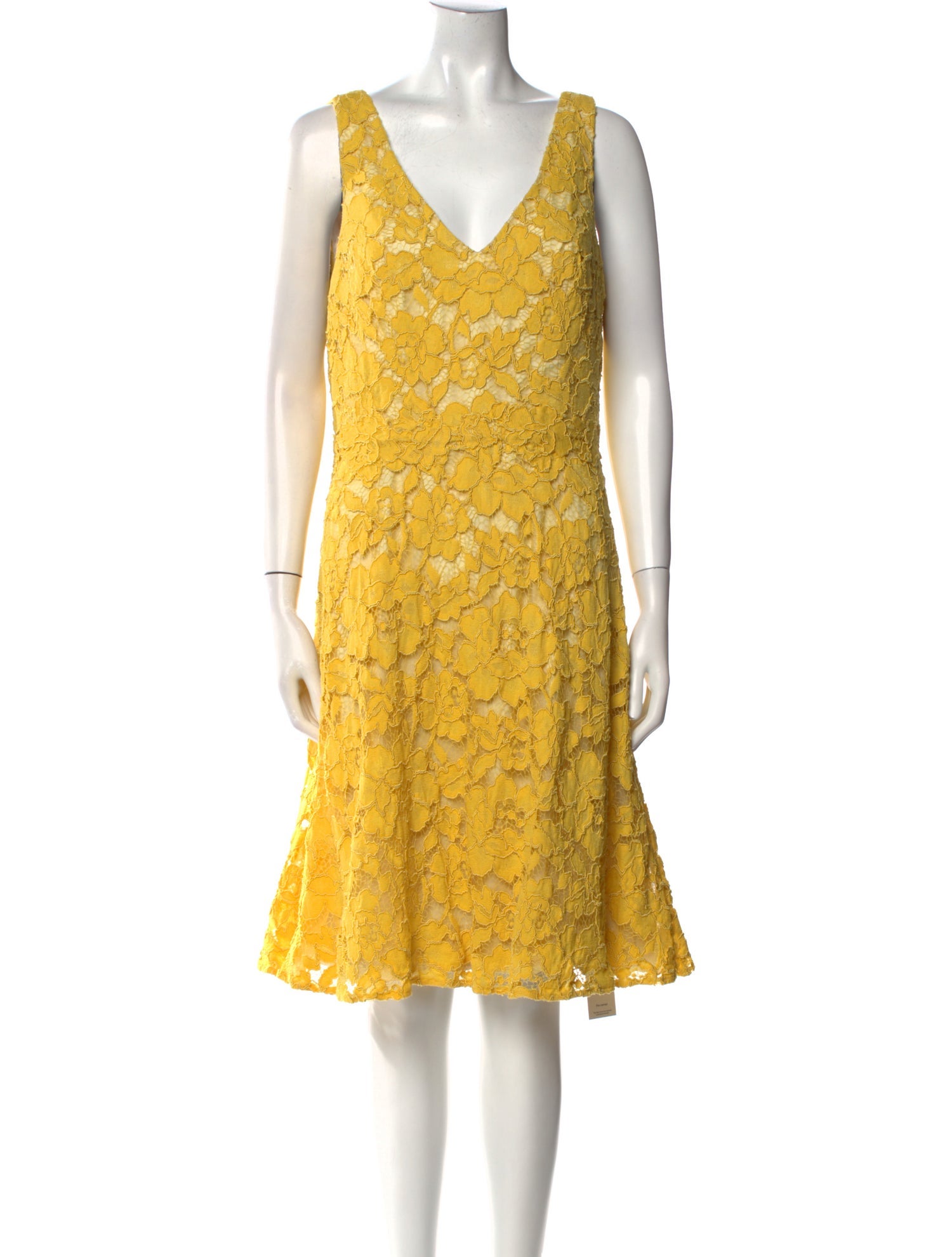 Monique Lhuillier Lace Pattern Midi Length Dress