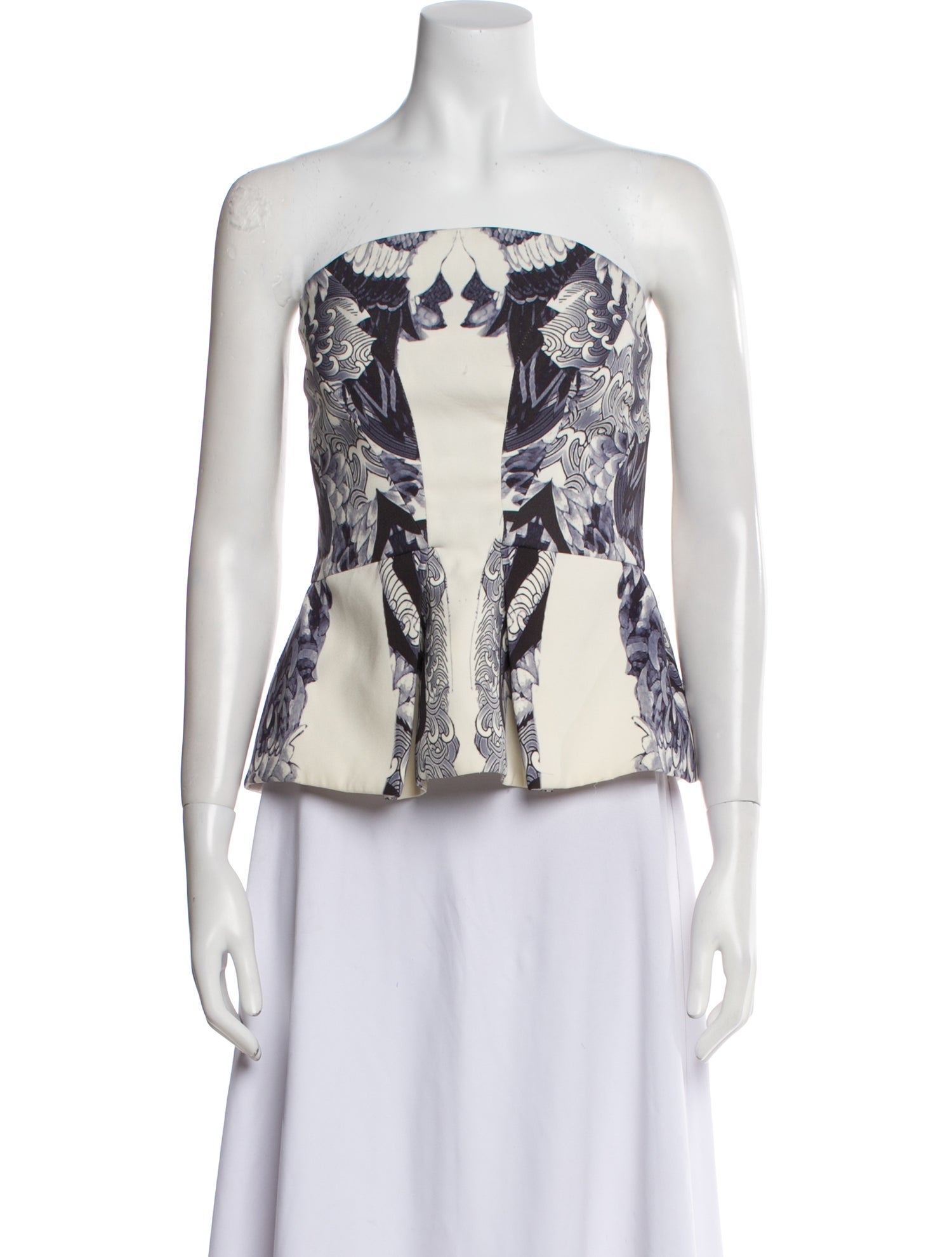 Monique Lhuillier Silk Printed Top