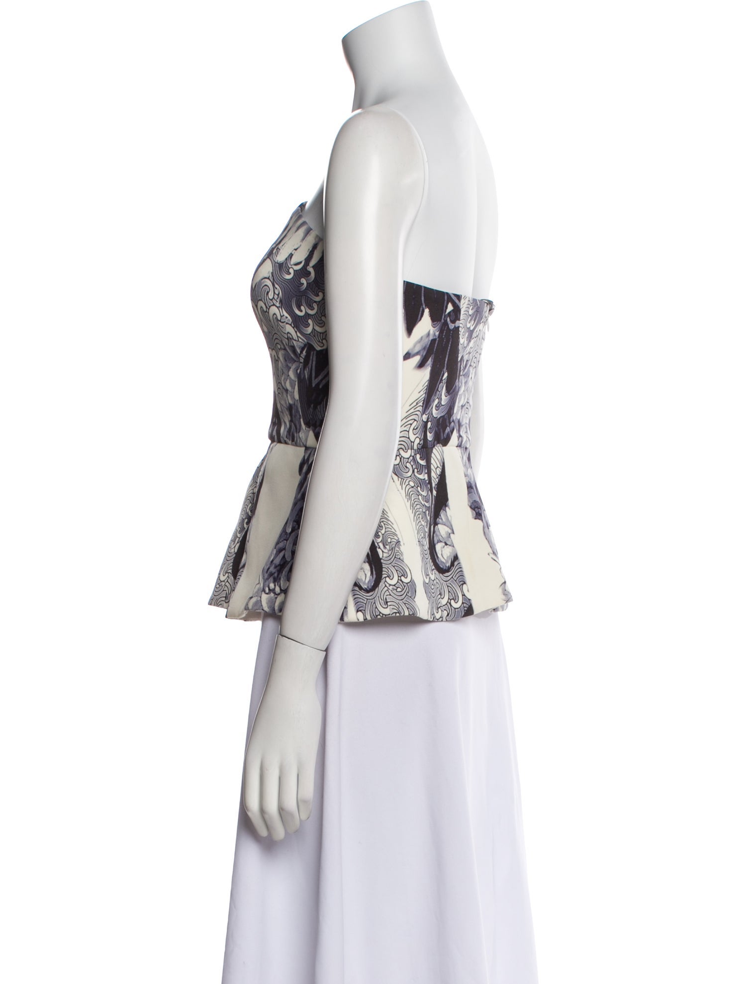 Monique Lhuillier Silk Printed Top