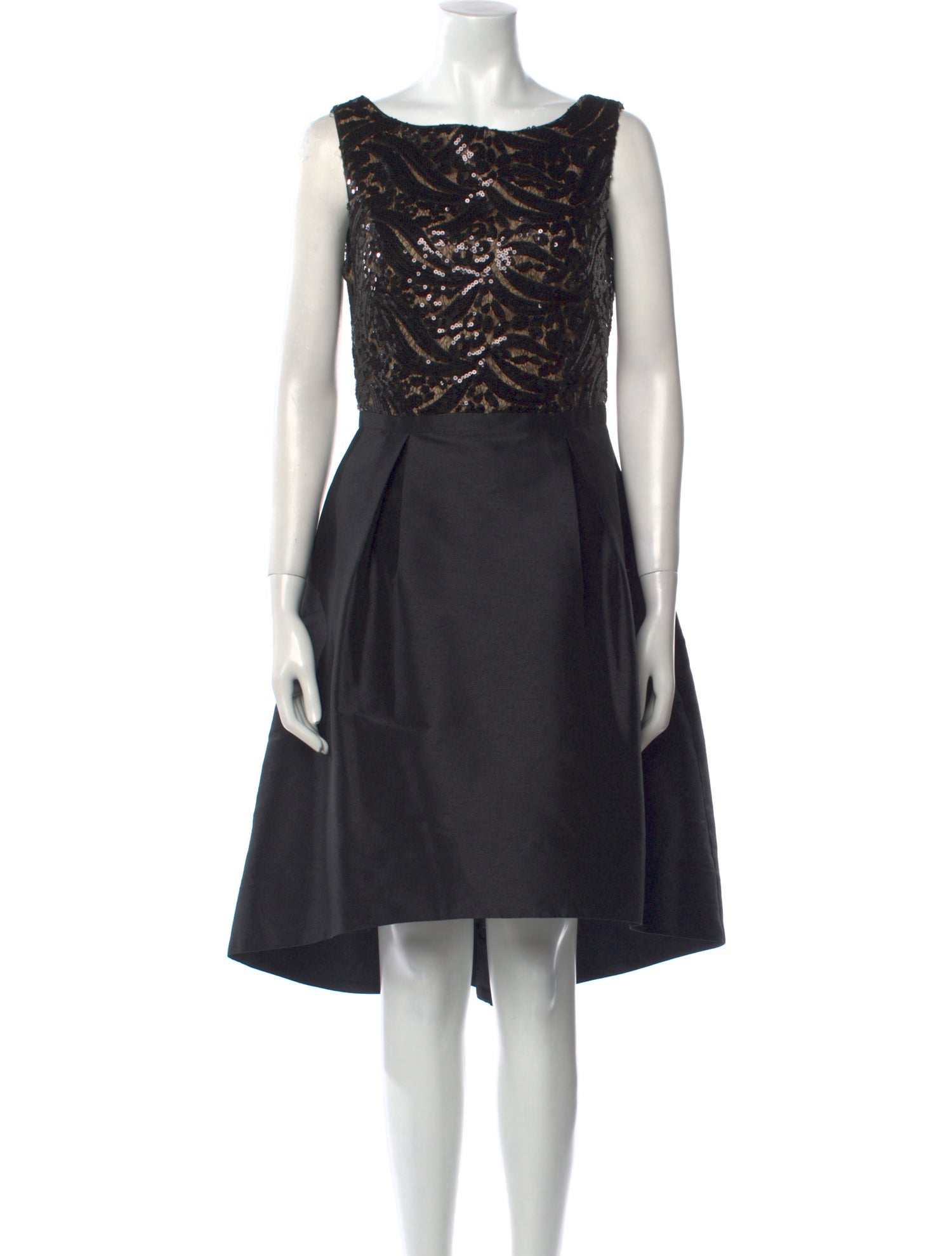 Monique Lhuillier Bateau Neckline Midi Length Dress