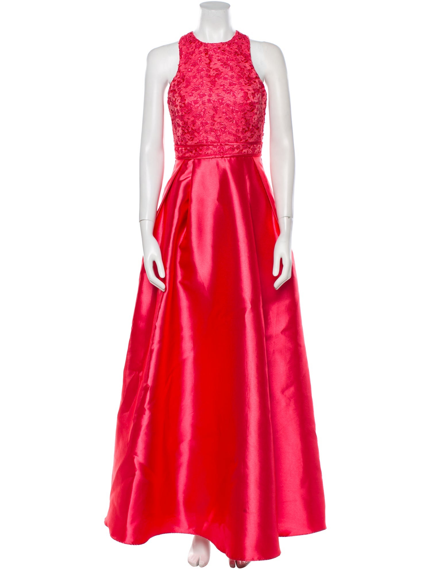 Monique Lhuillier Crew Neck Long Dress