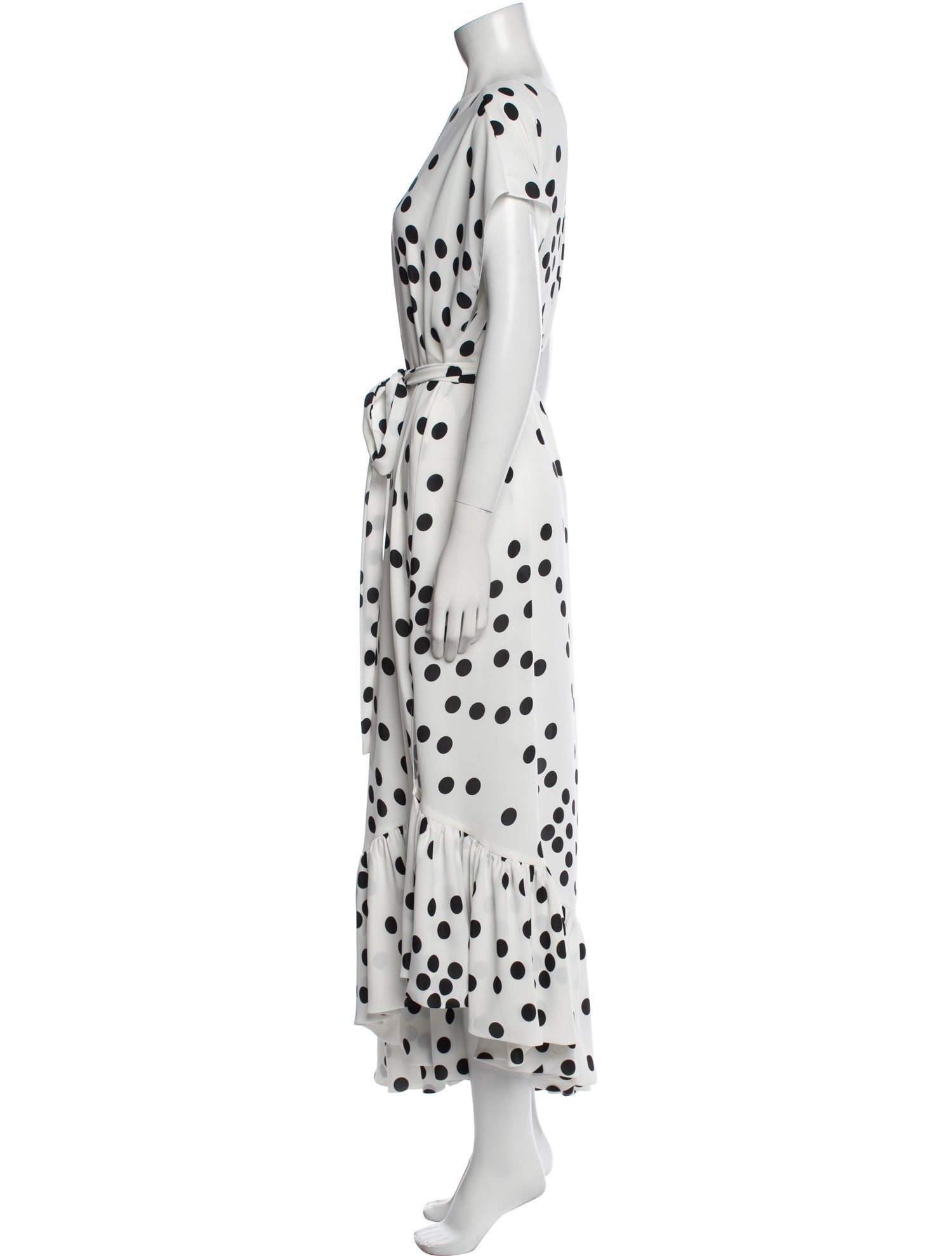 Monique Lhuillier Polka Dot Print Long Dress