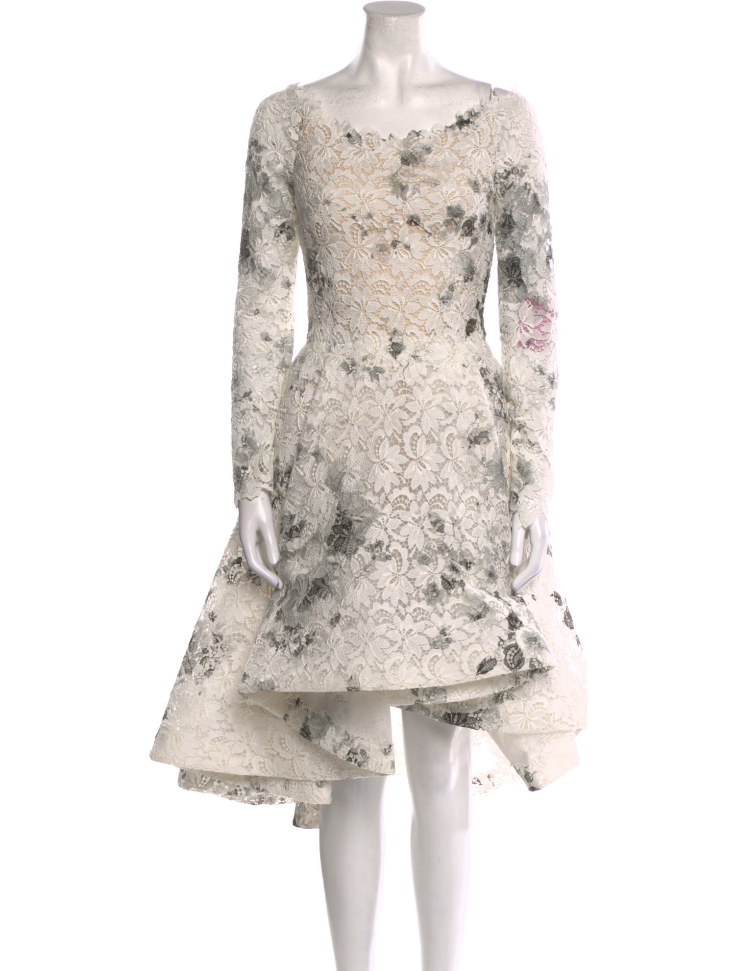 Monique Lhuillier Lace Knee-Length Dress