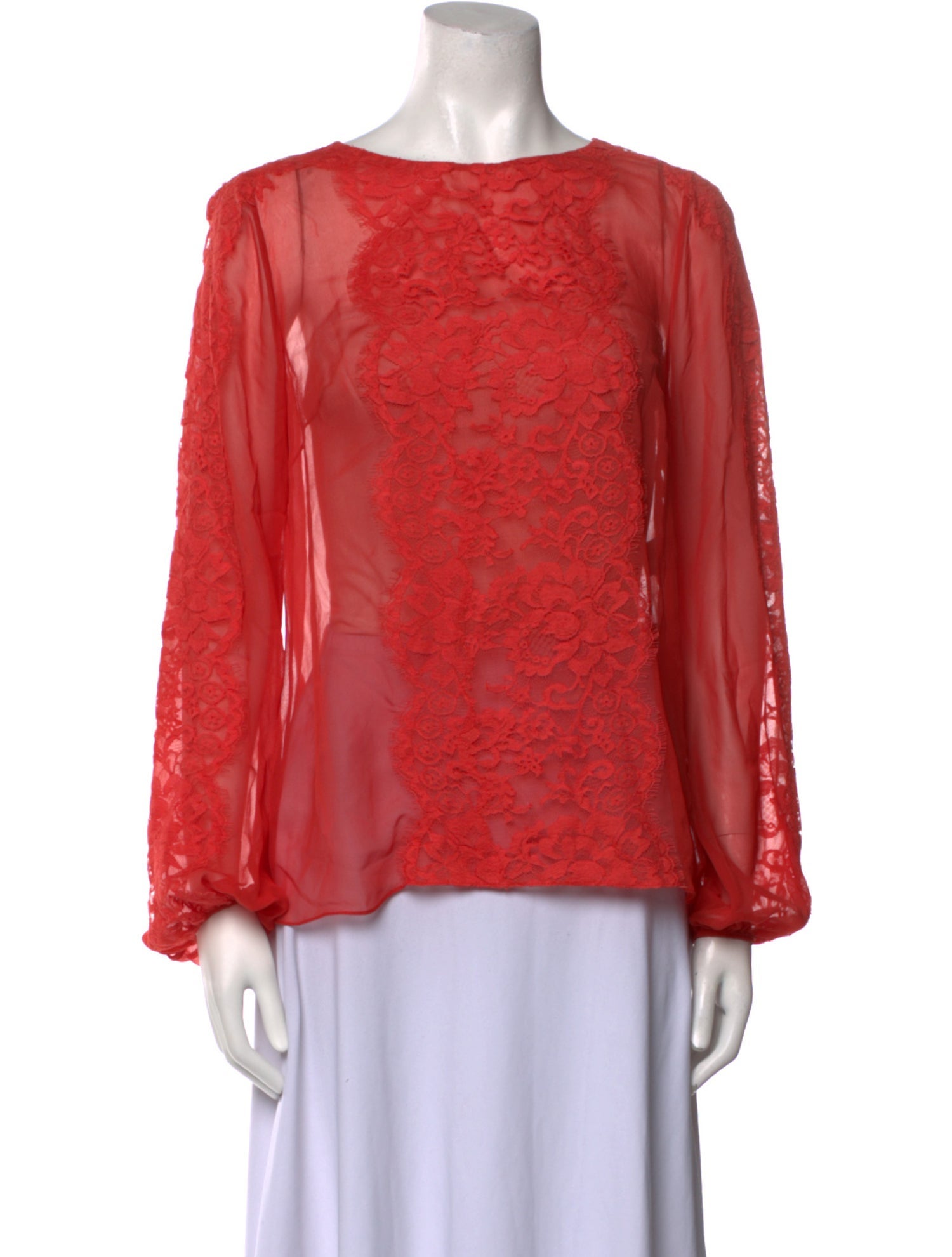 Monique Lhuillier Silk Bateau Neckline Blouse