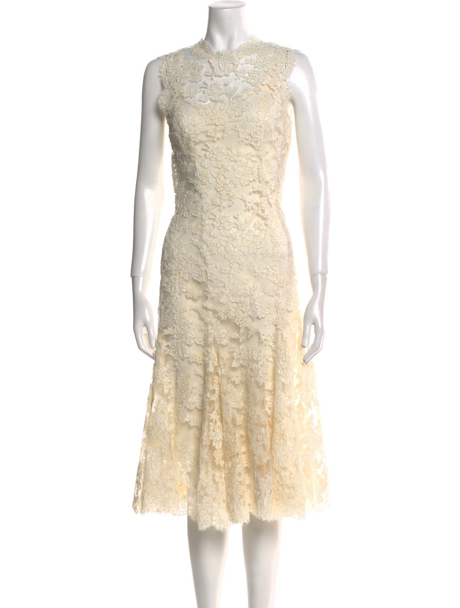 Monique Lhuillier Lace Midi Length Dress