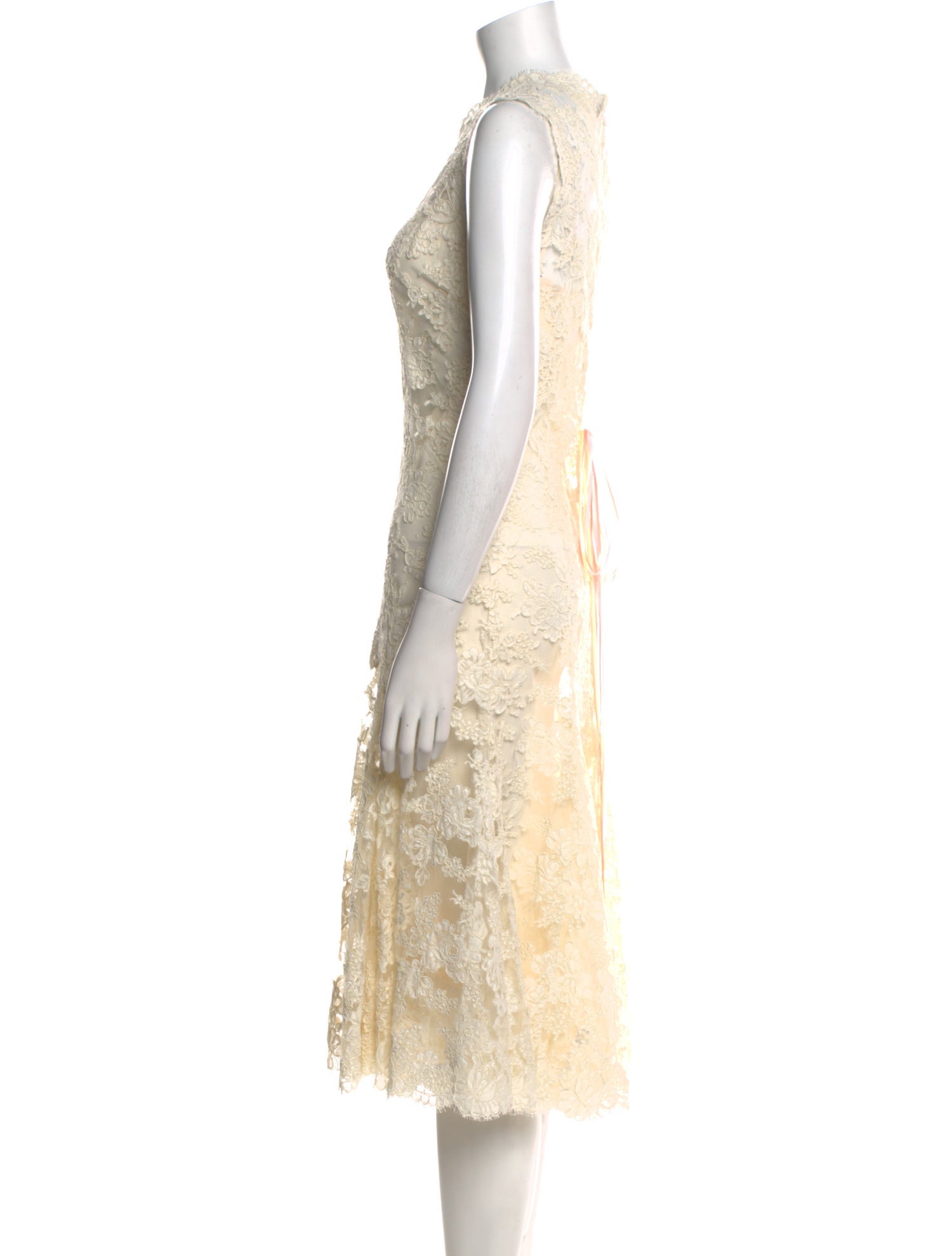 Monique Lhuillier Lace Midi Length Dress
