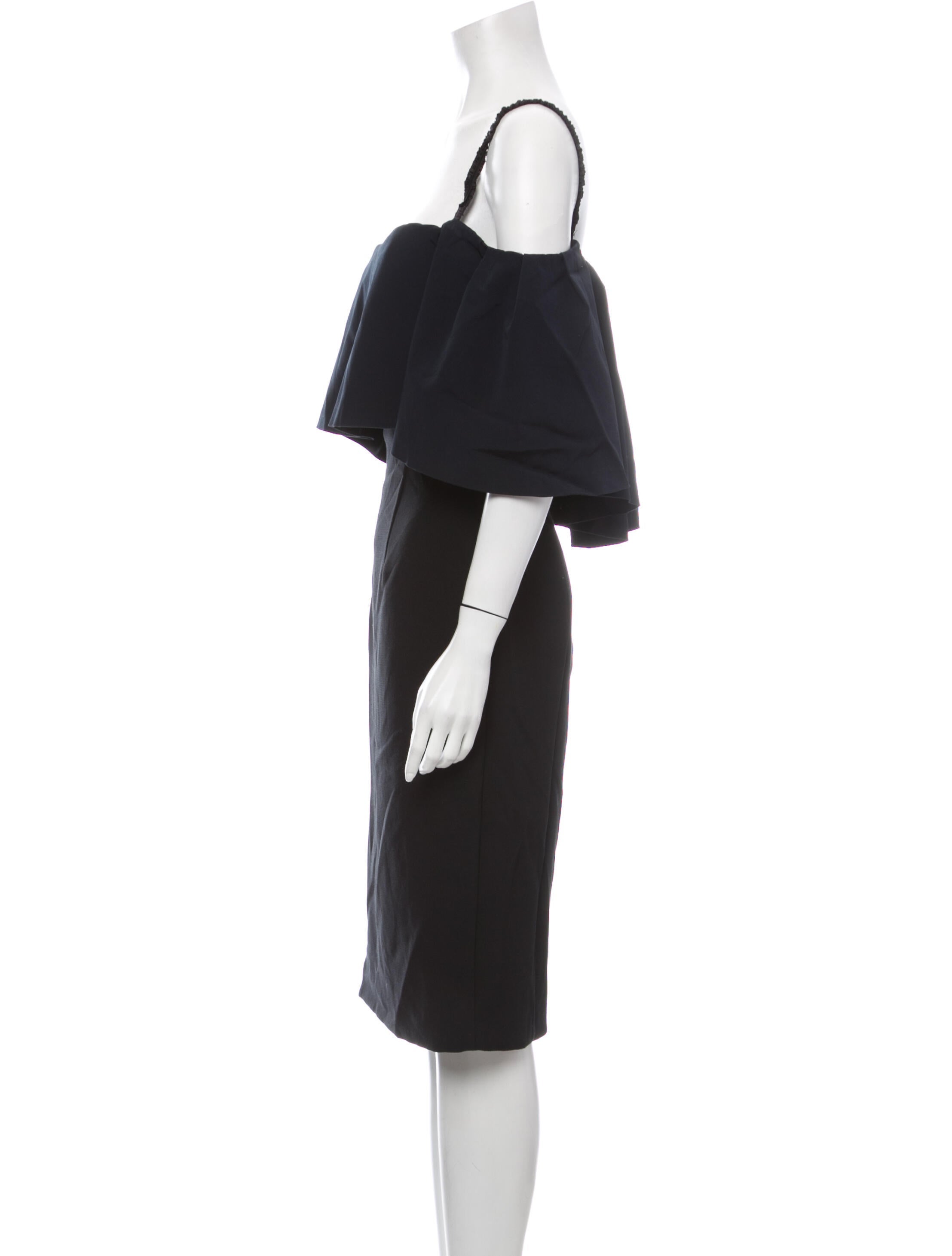 Monique Lhuillier Off-The-Shoulder Knee-Length Dress