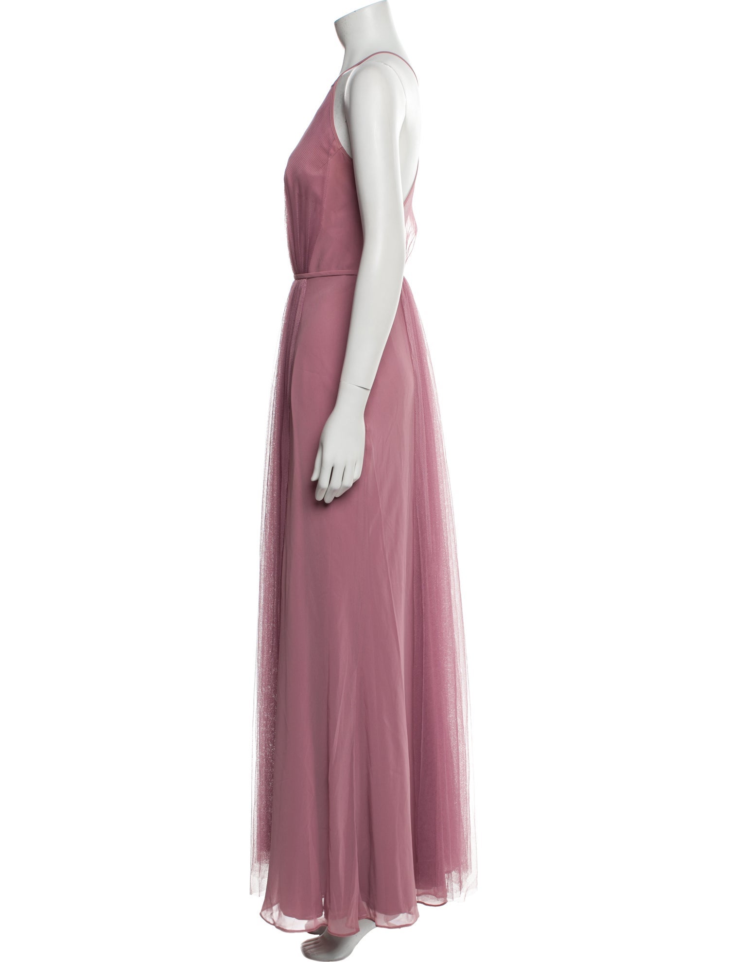 Monique Lhuillier Square Neckline Long Dress