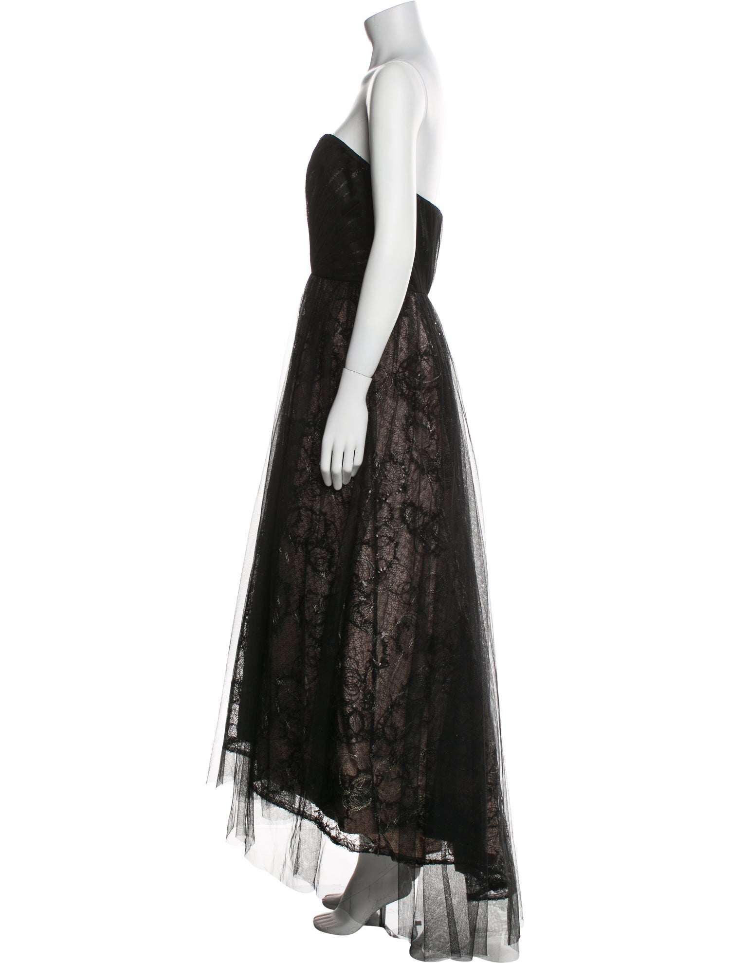 Monique Lhuillier Lace Pattern Long Dress