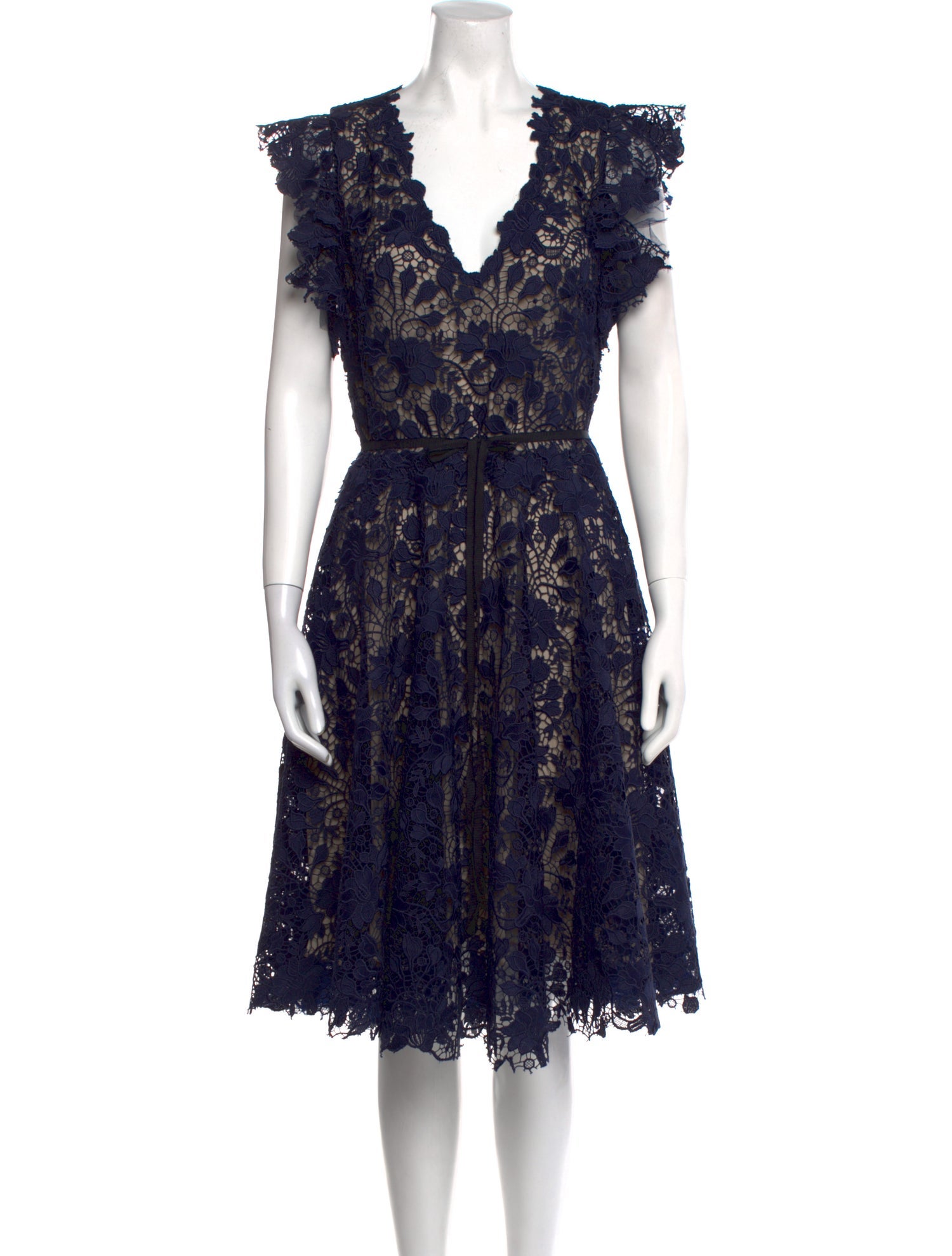 Monique Lhuillier Wool Midi Length Dress