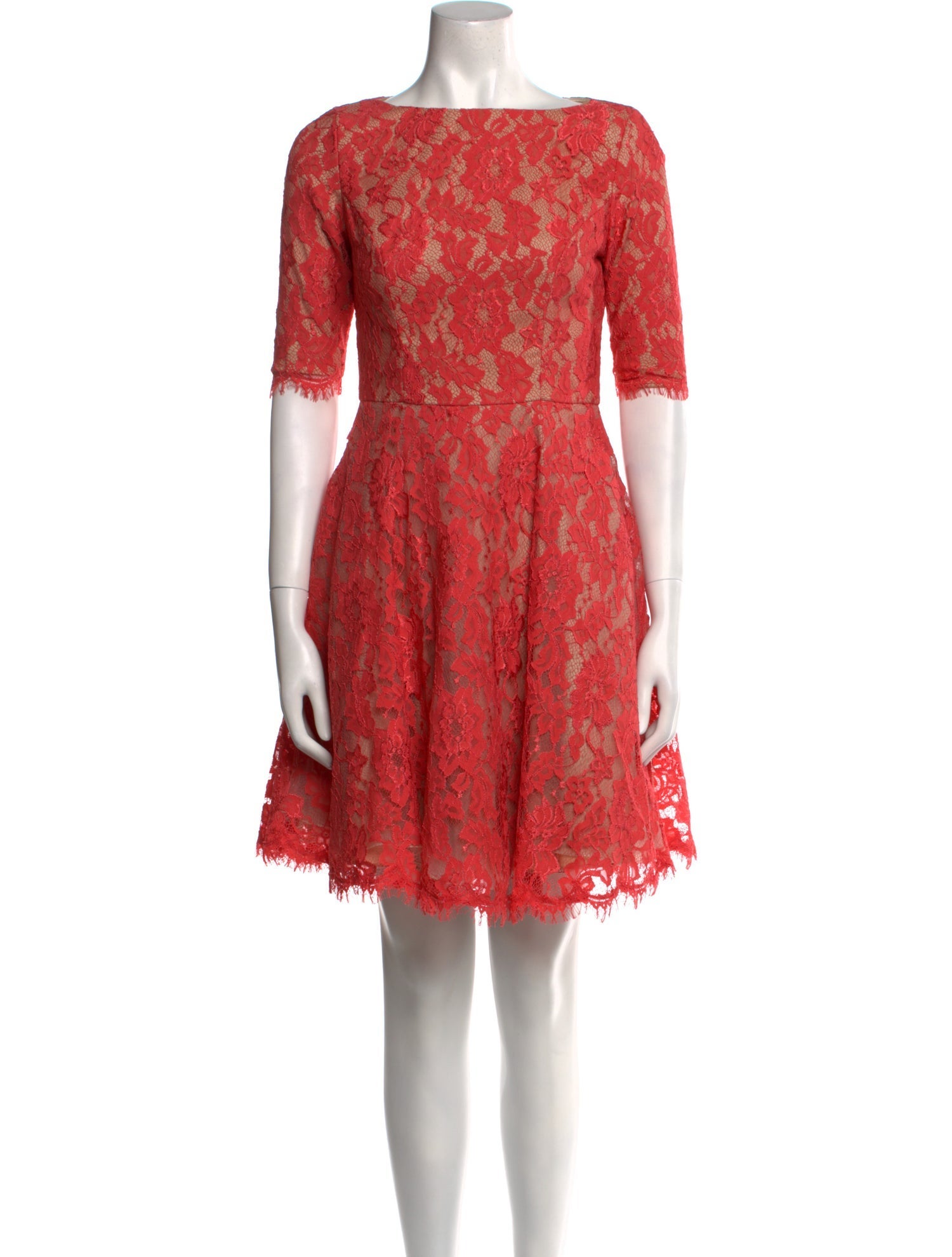 Monique Lhuillier Lace Pattern Mini Dress