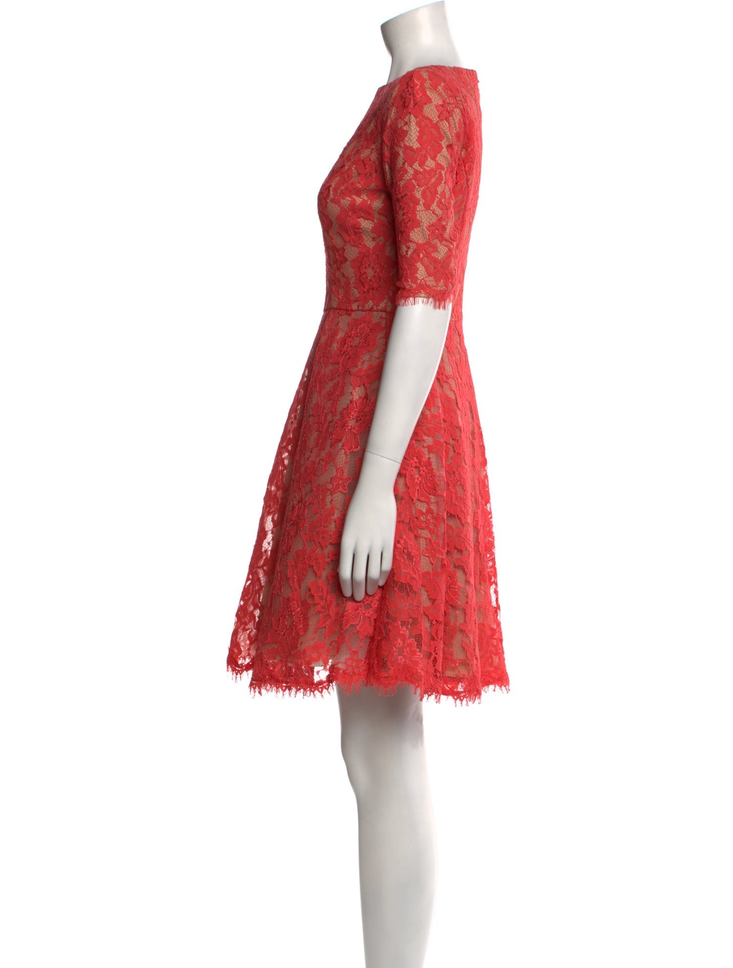 Monique Lhuillier Lace Pattern Mini Dress