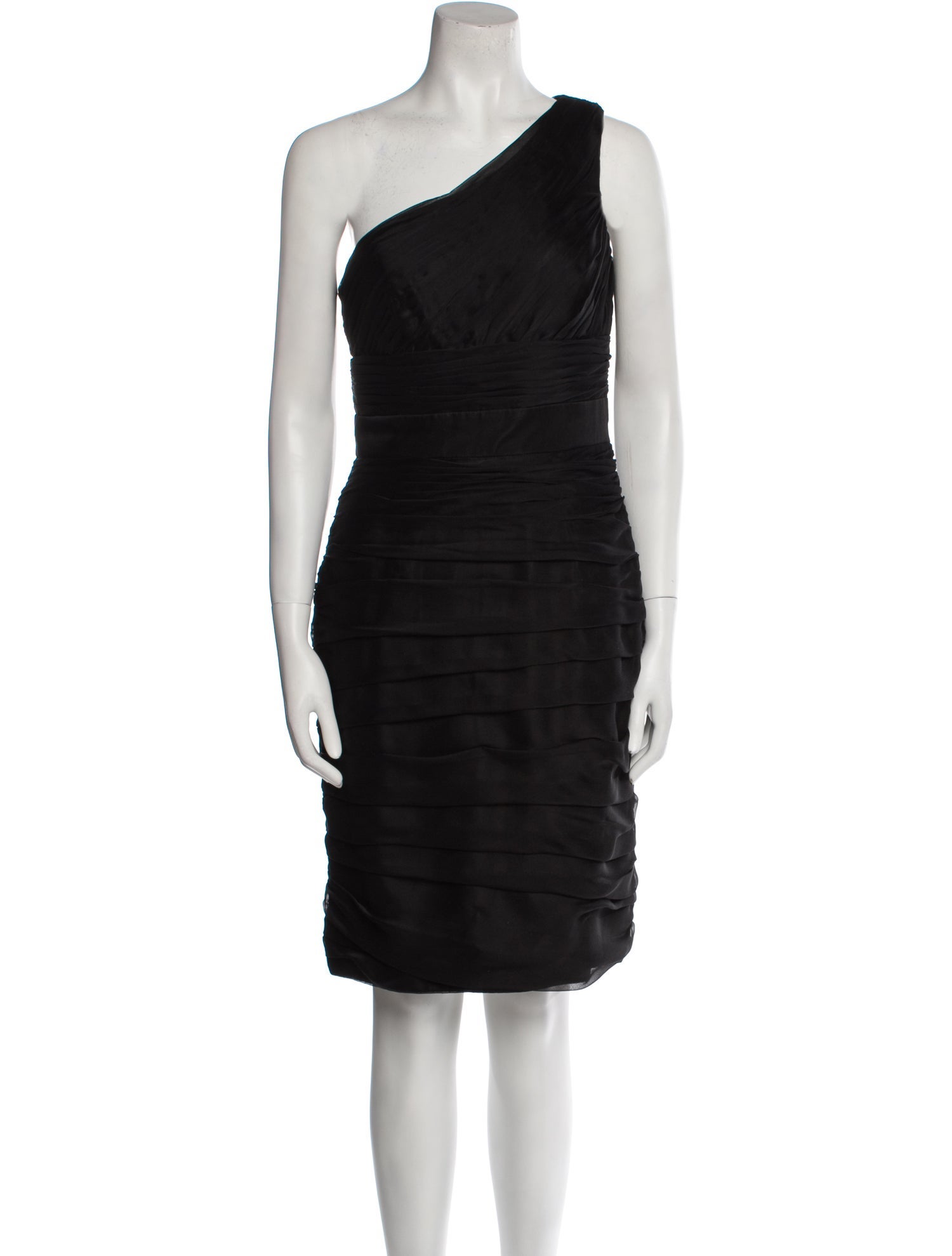 Monique Lhuillier One-Shoulder Knee-Length Dress