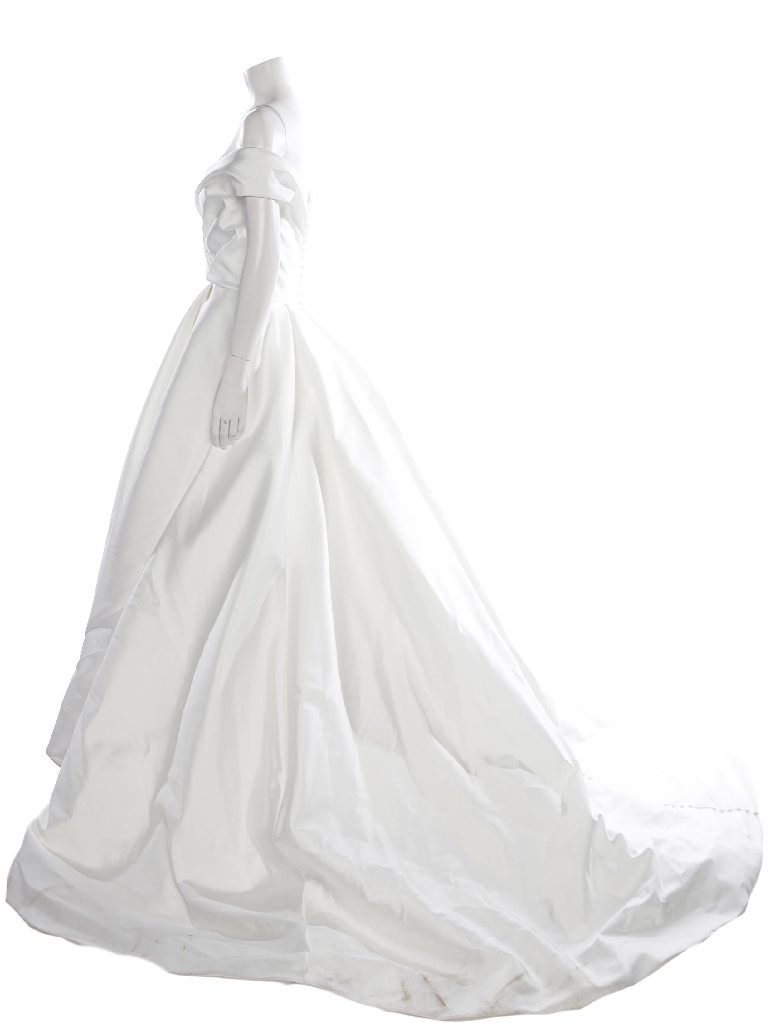 Monique Lhuillier Off-The-Shoulder Long Dress