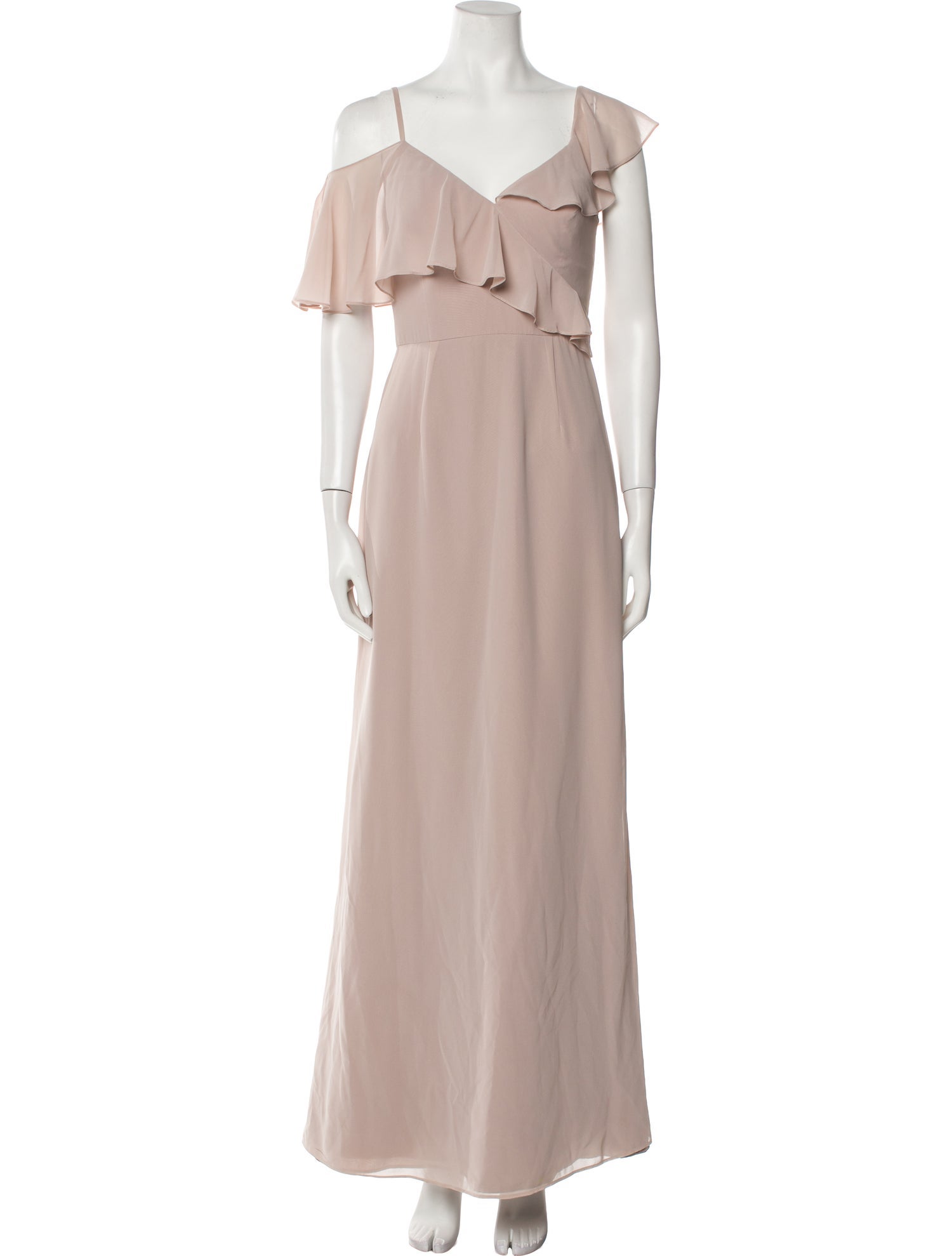 Monique Lhuillier V-Neck Long Dress