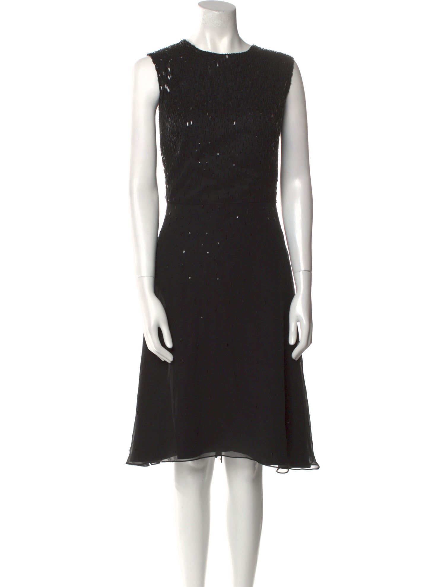Monique Lhuillier Crew Neck Knee-Length Dress