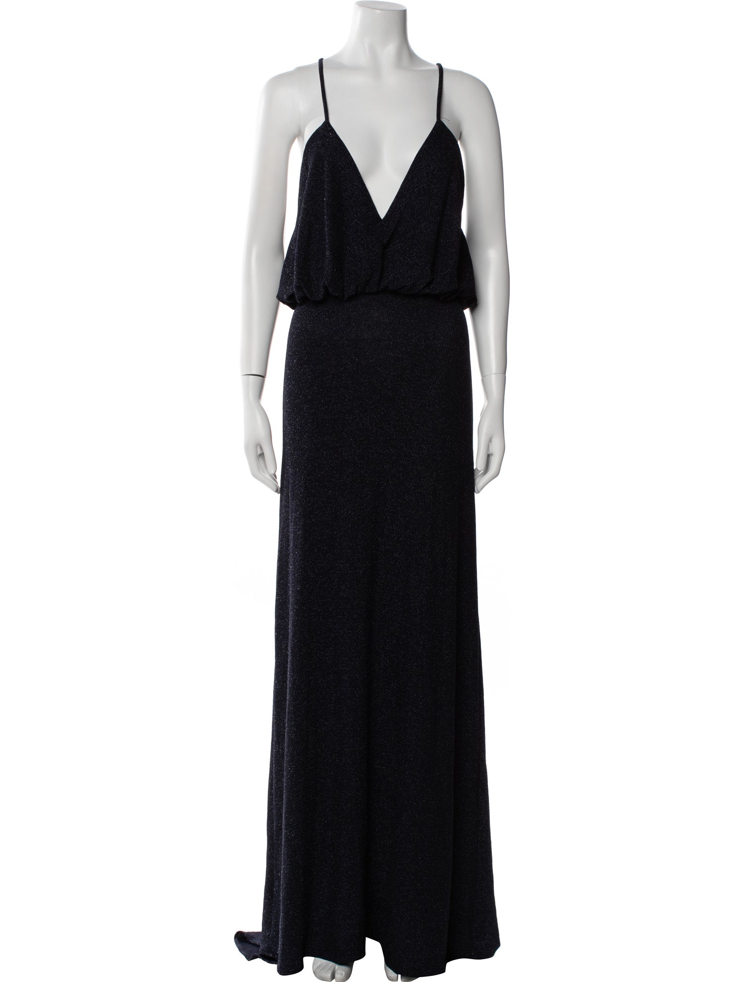 Monique Lhuillier V-Neck Long Dress
