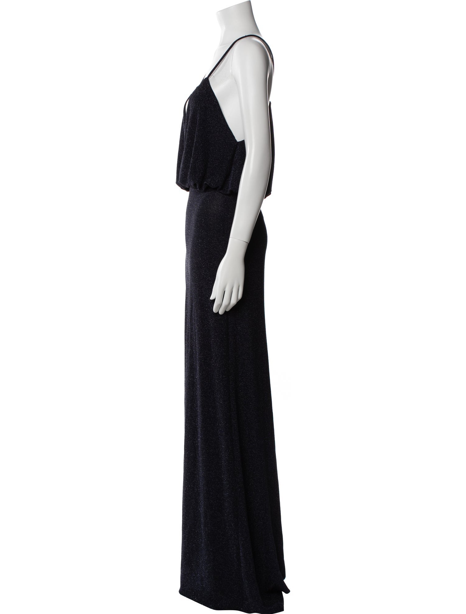 Monique Lhuillier V-Neck Long Dress