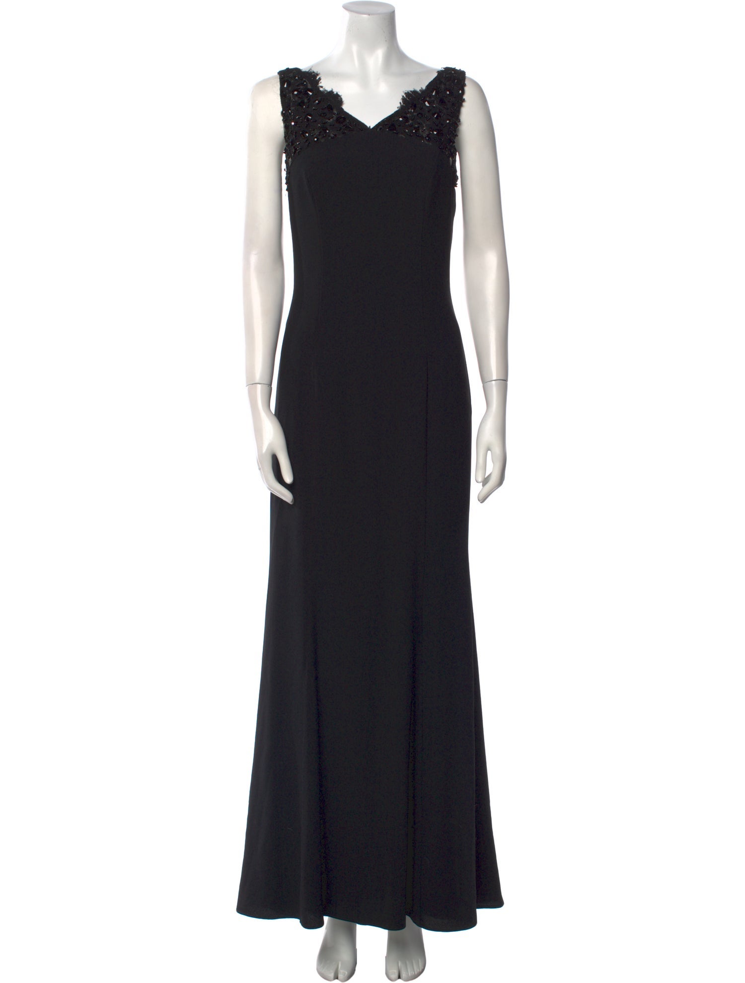 Monique Lhuillier V-Neck Long Dress