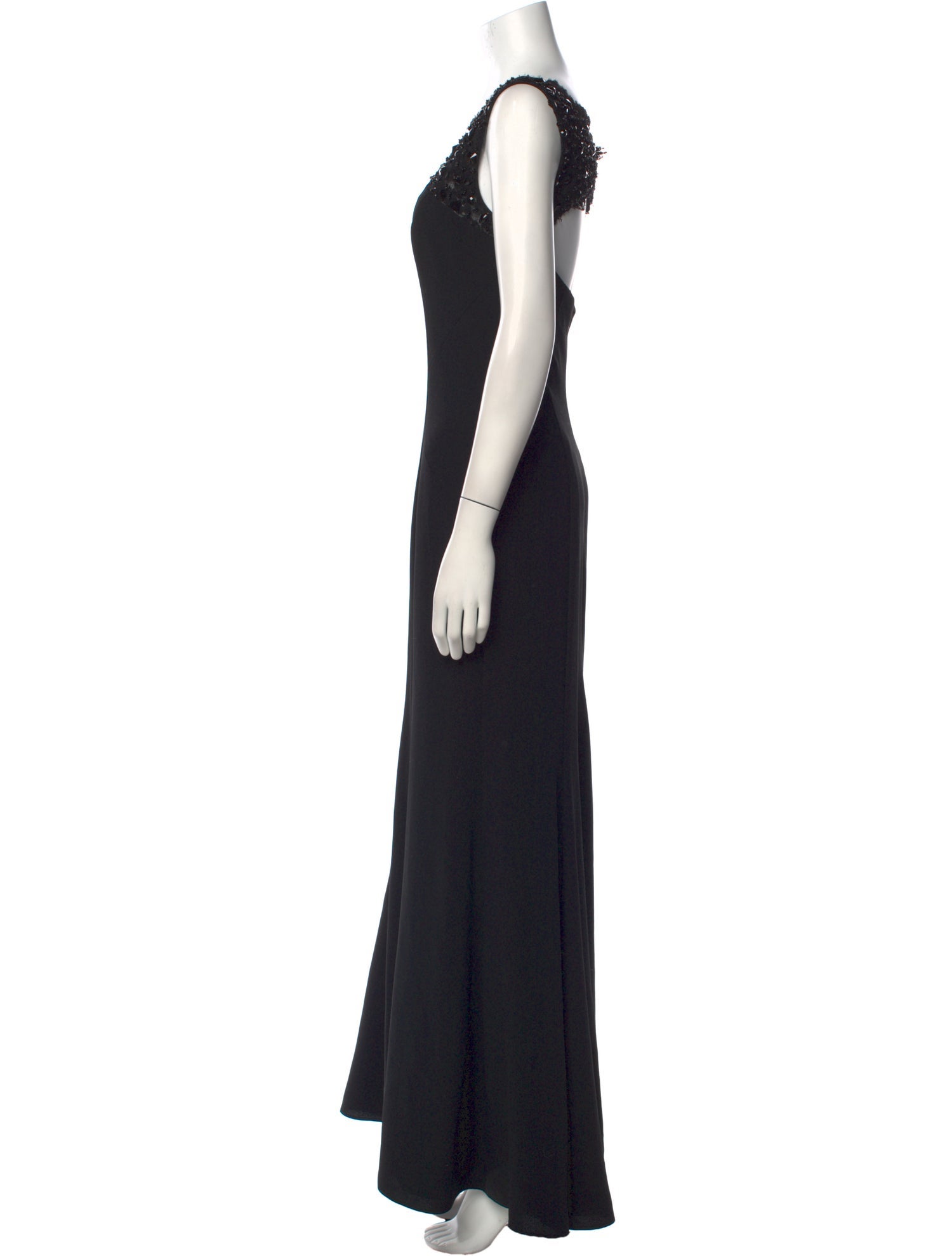 Monique Lhuillier V-Neck Long Dress