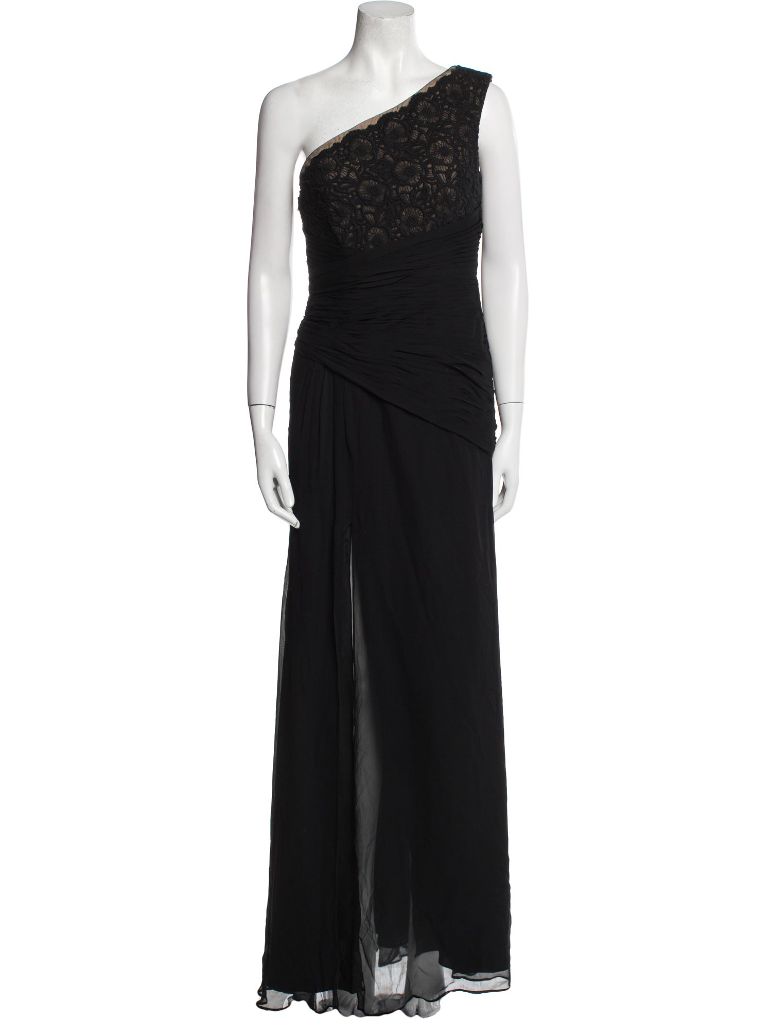 Monique Lhuillier One-Shoulder Long Dress