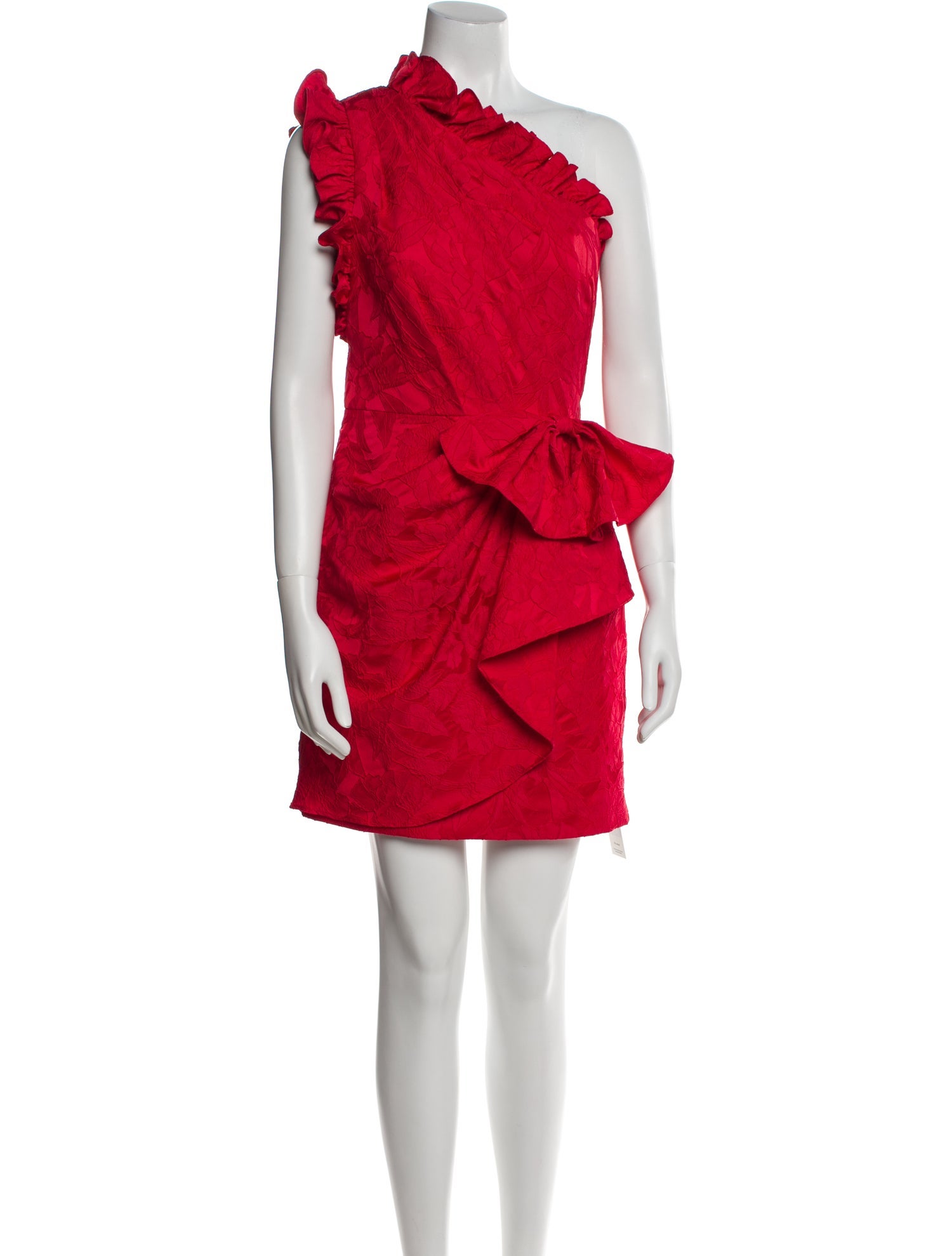 Monique Lhuillier One-Shoulder Mini Dress