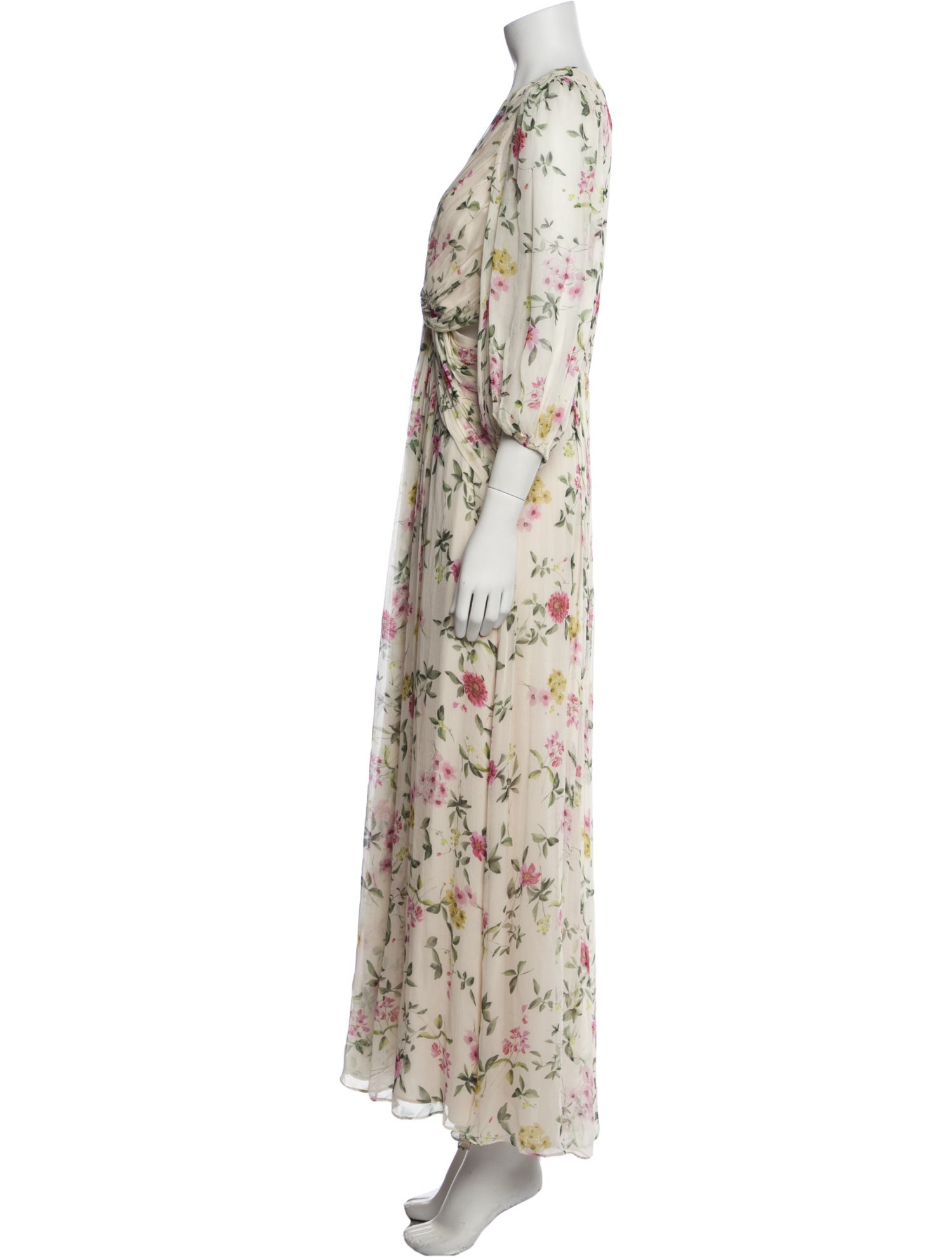 Monique Lhuillier Floral Print Long Dress
