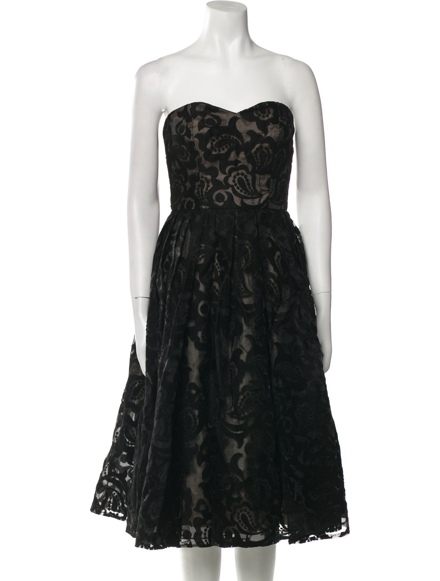Monique Lhuillier Lace Pattern Knee-Length Dress