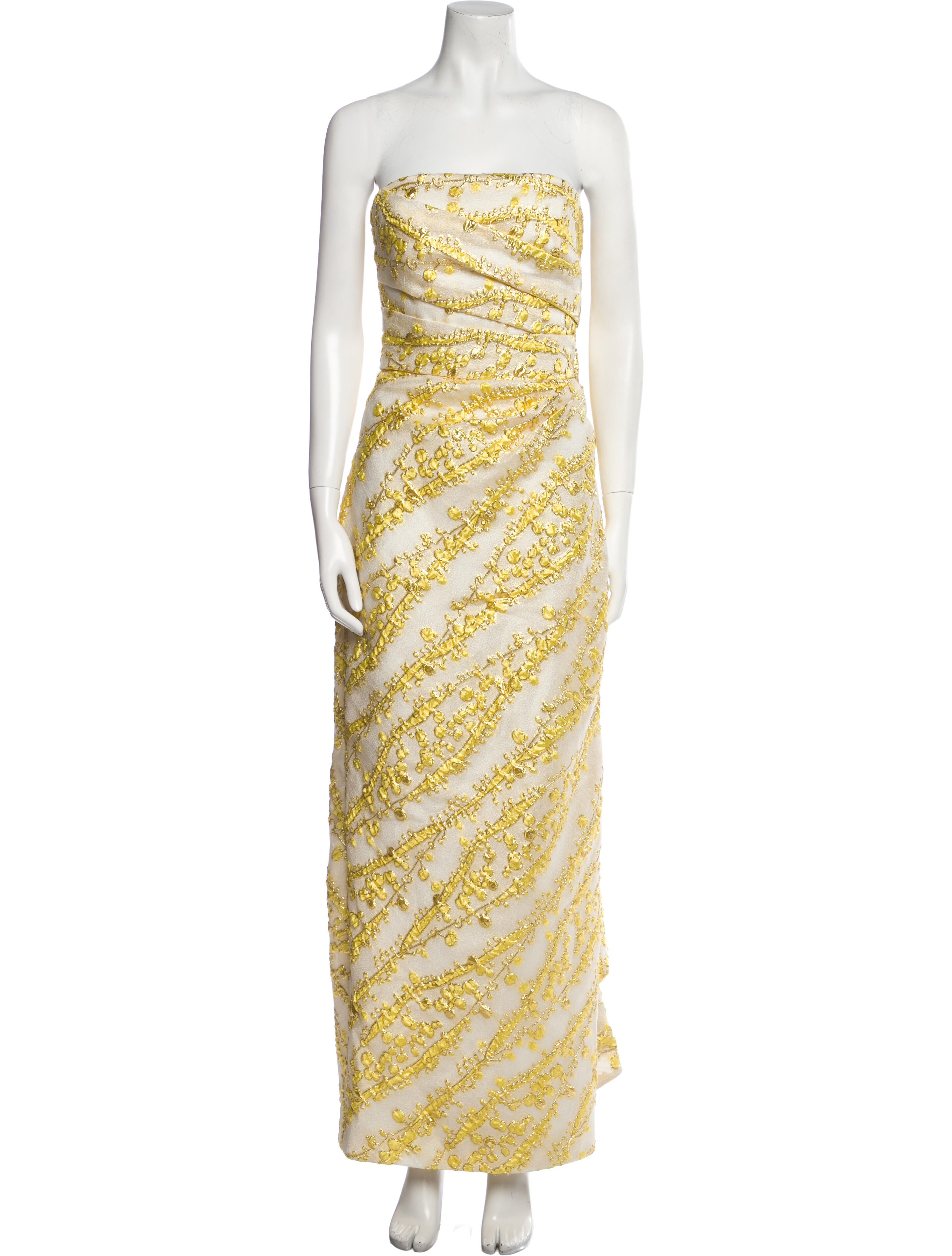 Monique Lhuillier Printed Long Dress