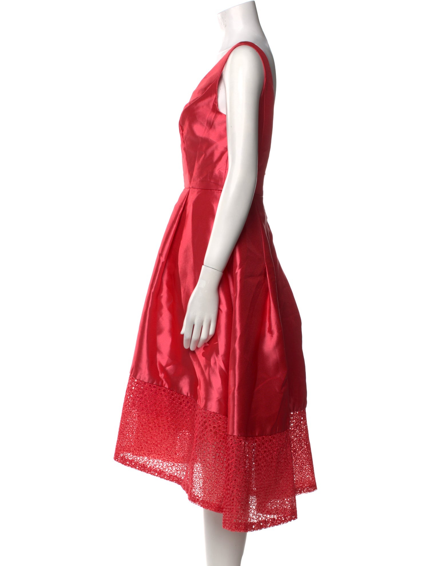 Monique Lhuillier V-Neck Midi Length Dress