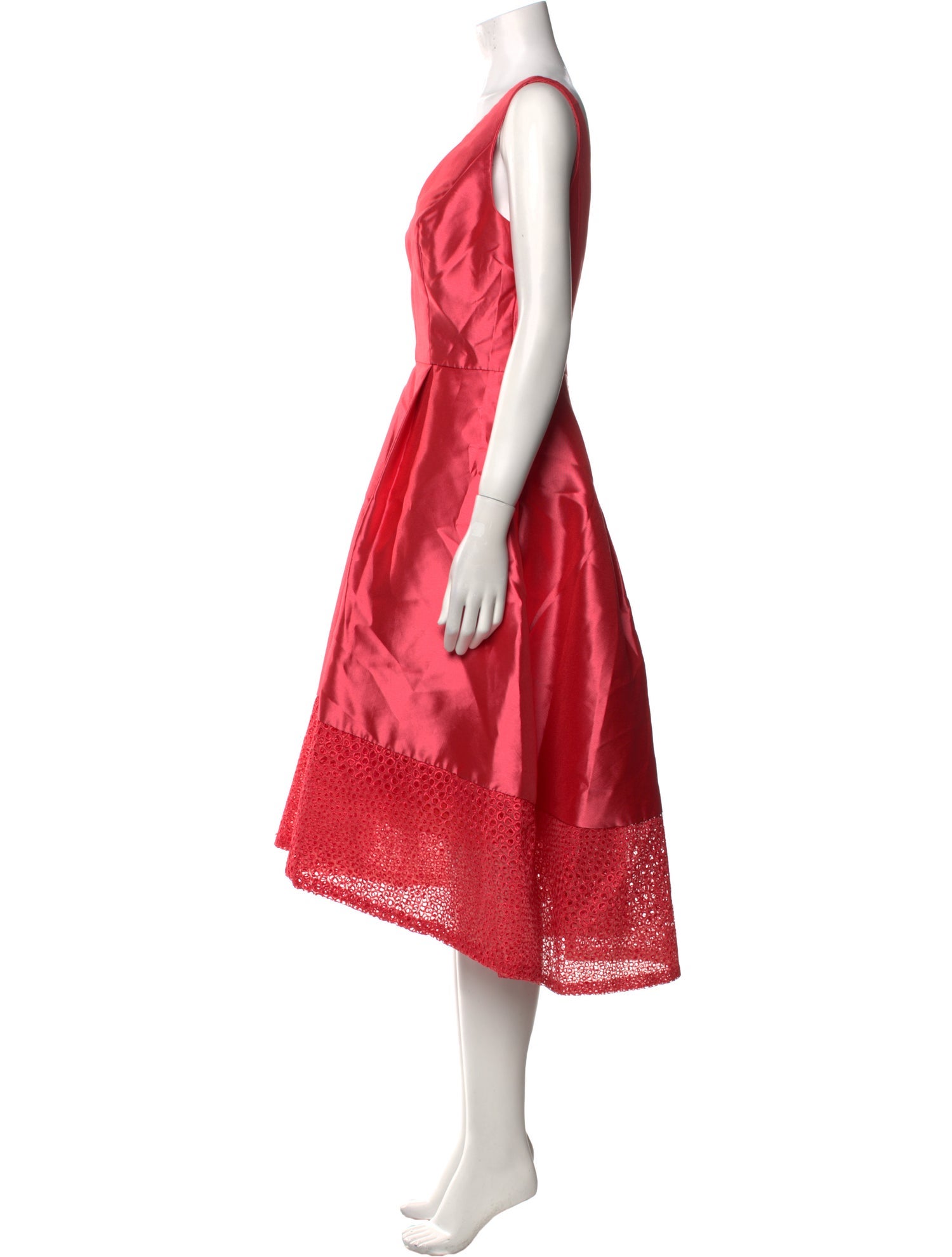 Monique Lhuillier V-Neck Midi Length Dress