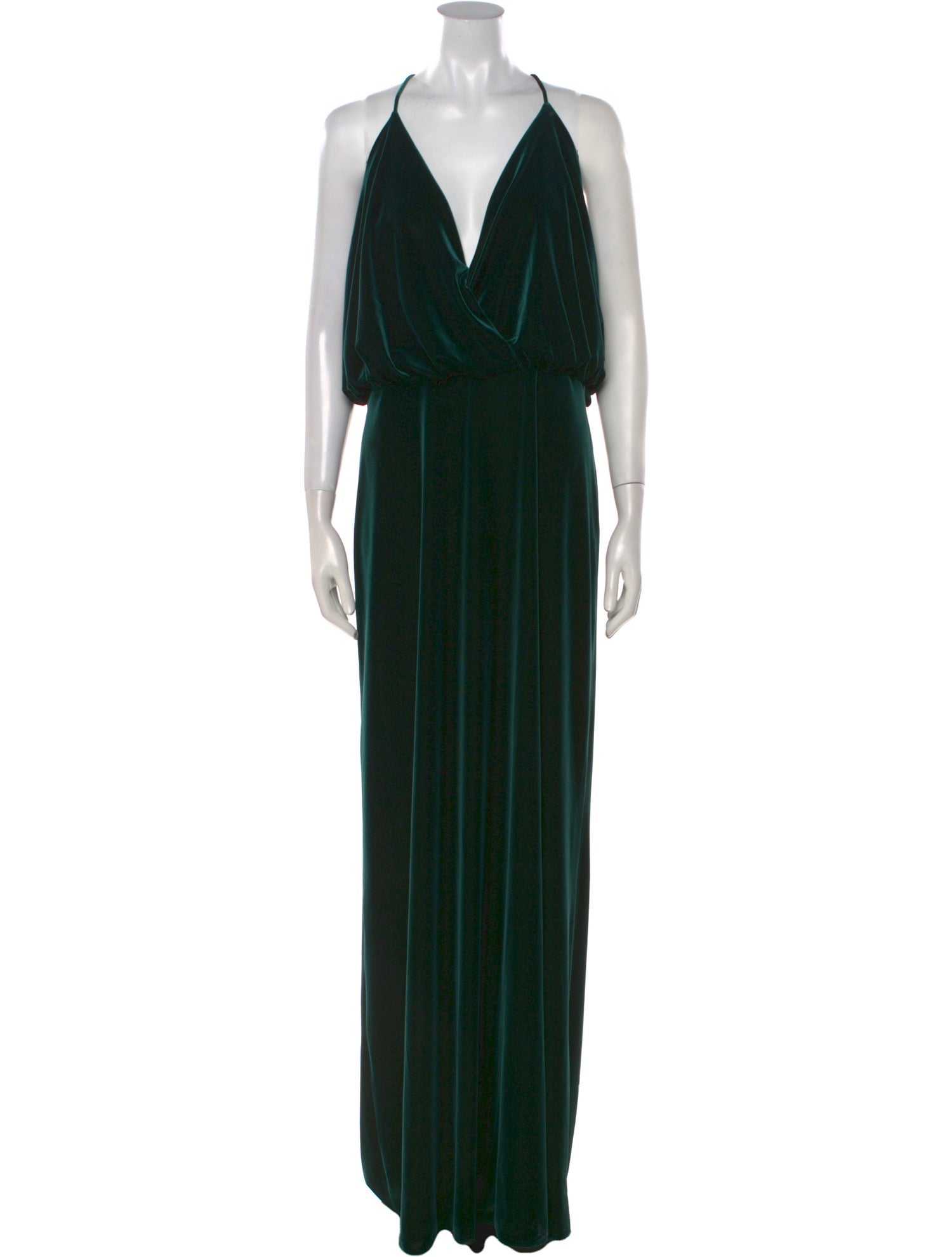 Monique Lhuillier V-Neck Long Dress