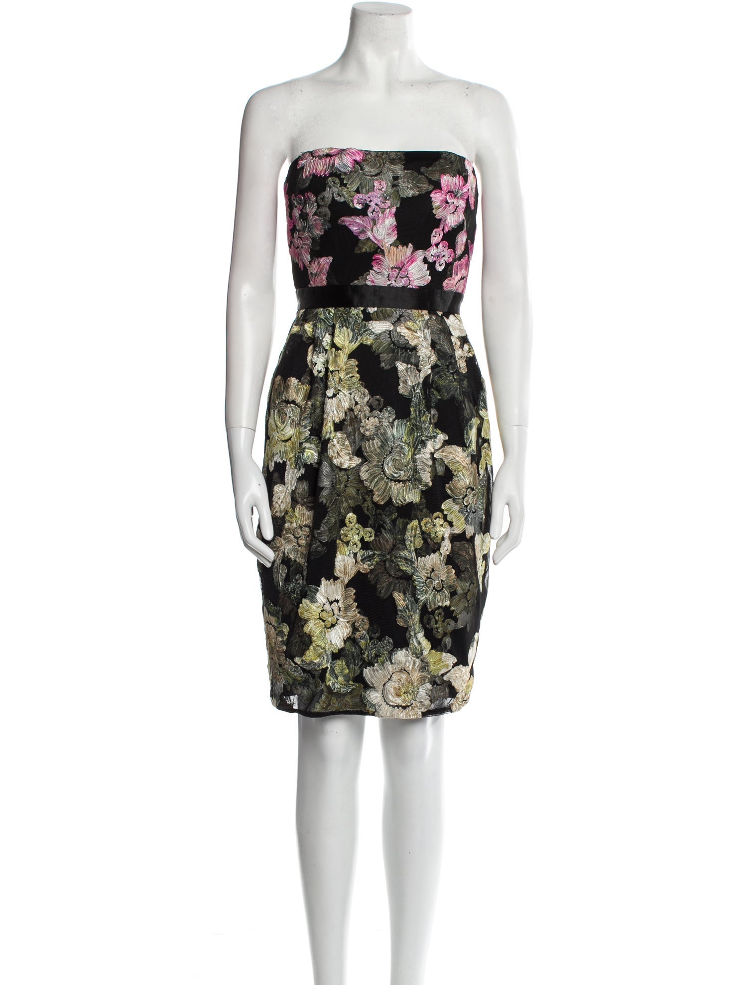 Monique Lhuillier Floral Print Mini Dress
