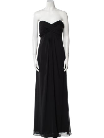 Monique Lhuillier Strapless Long Dress
