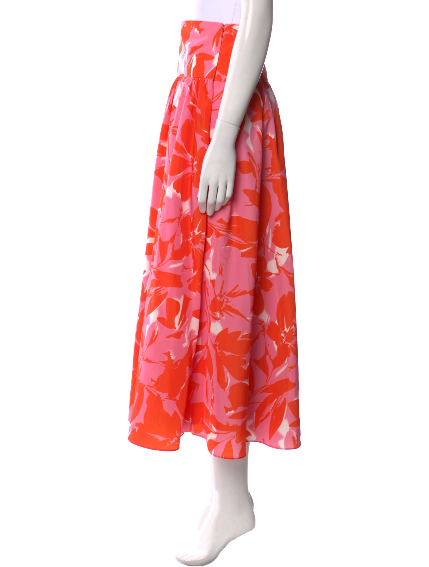 Monique Lhuillier Floral Print Midi Length Skirt