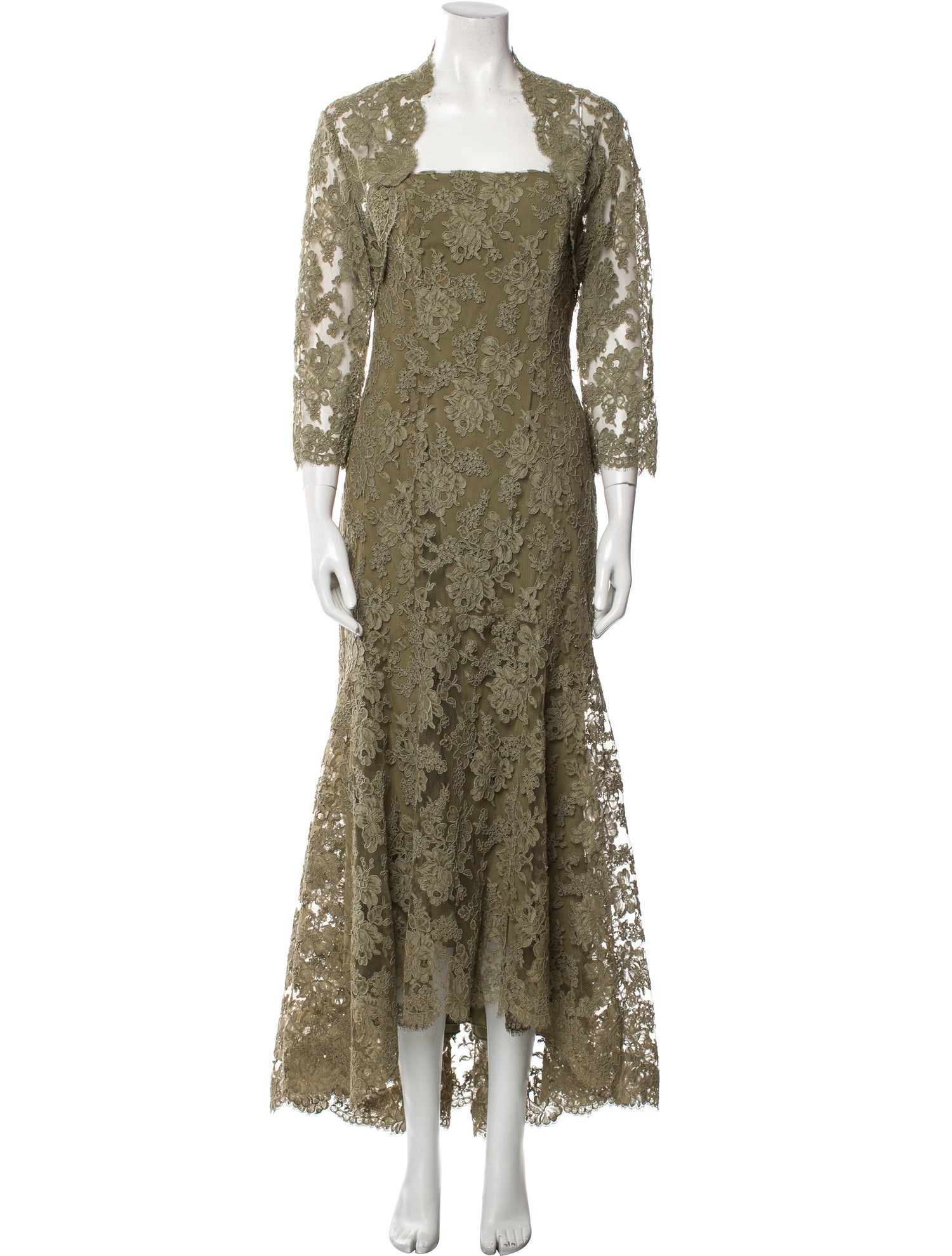 Monique Lhuillier Lace Pattern Dress Set